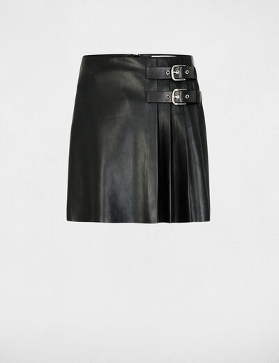Jupe courte similicuir noir femme