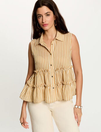 Chemise sans manches ray&eacute;e multicolore femme