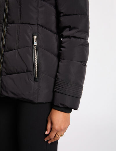Doudoune courte ajust&eacute;e noir femme