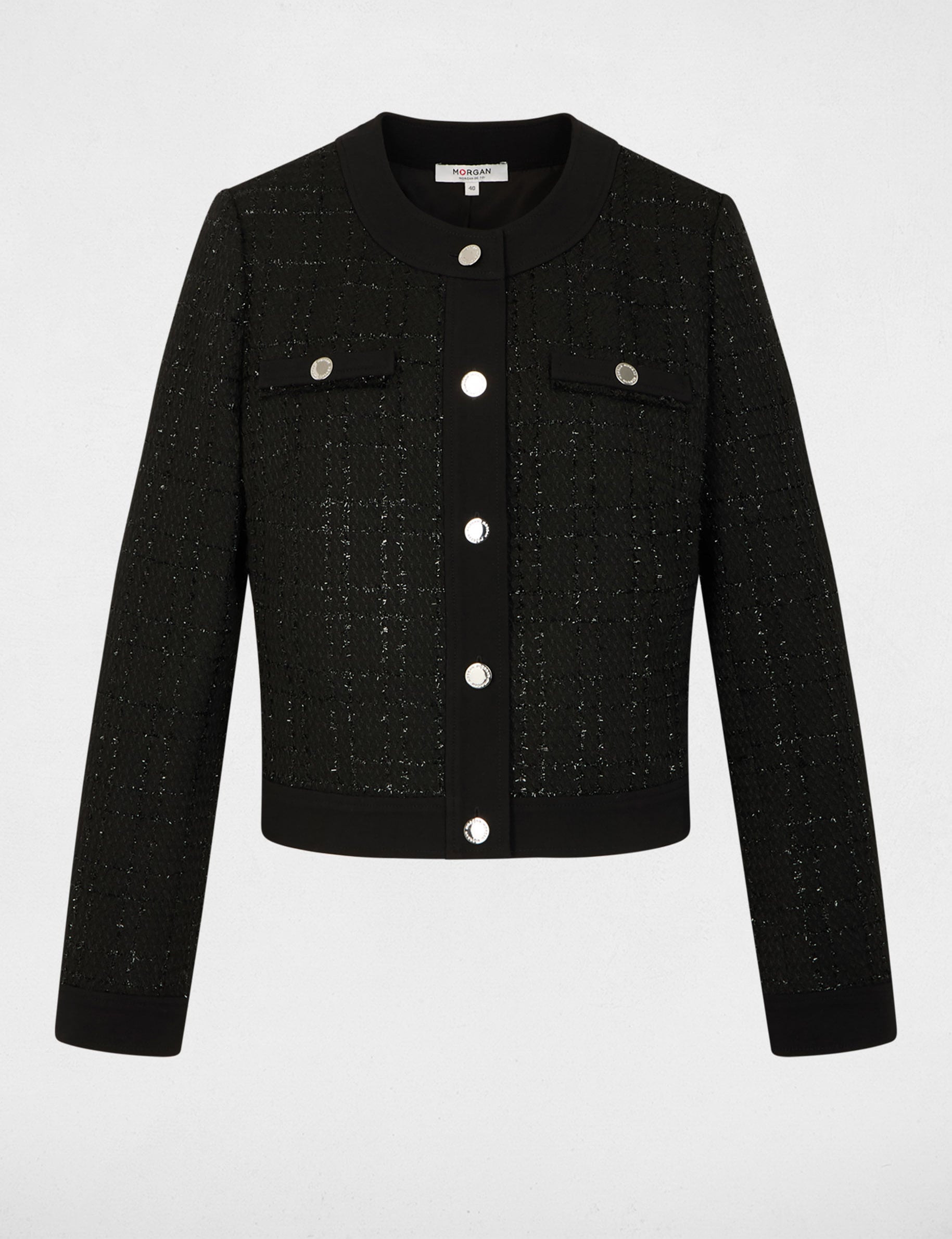 Veste courte ajust&eacute;e noir femme