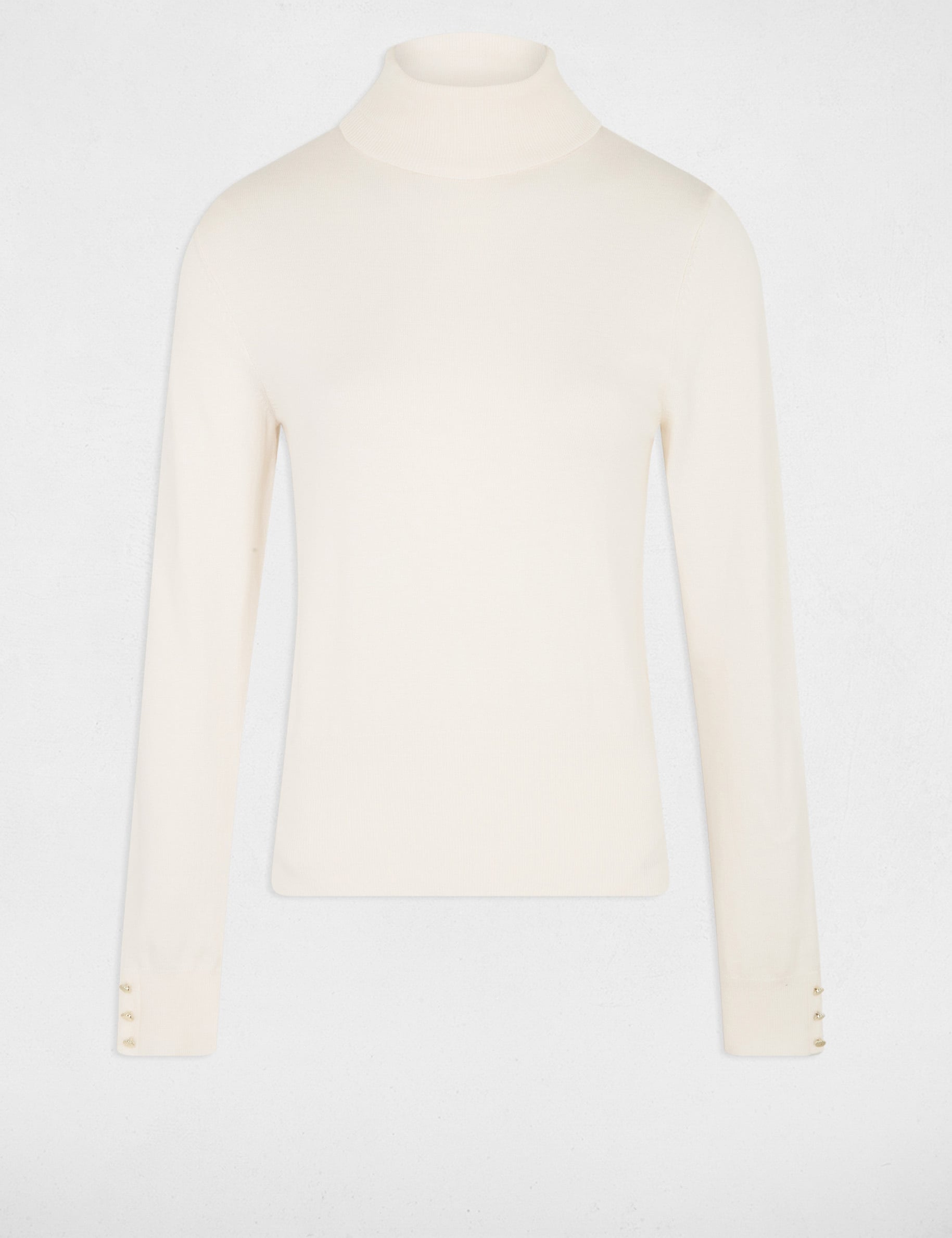 Pull col roul&eacute; ivoire femme