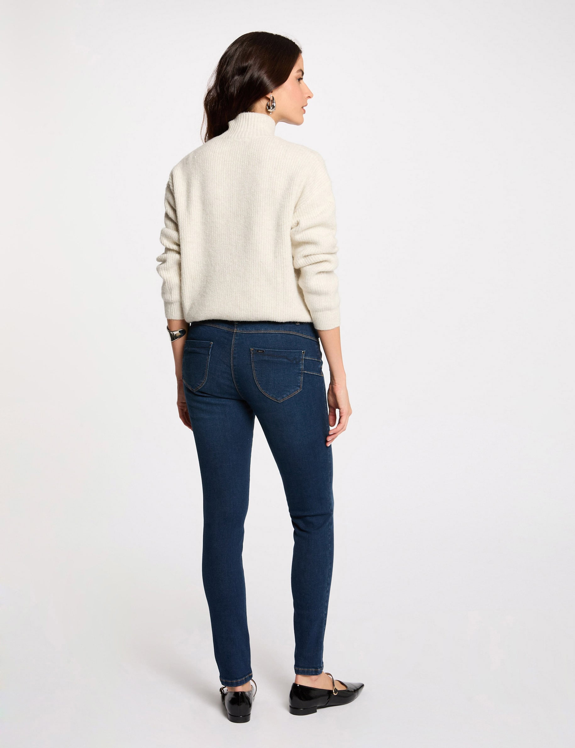 Jeans slim taille standard denim brut femme