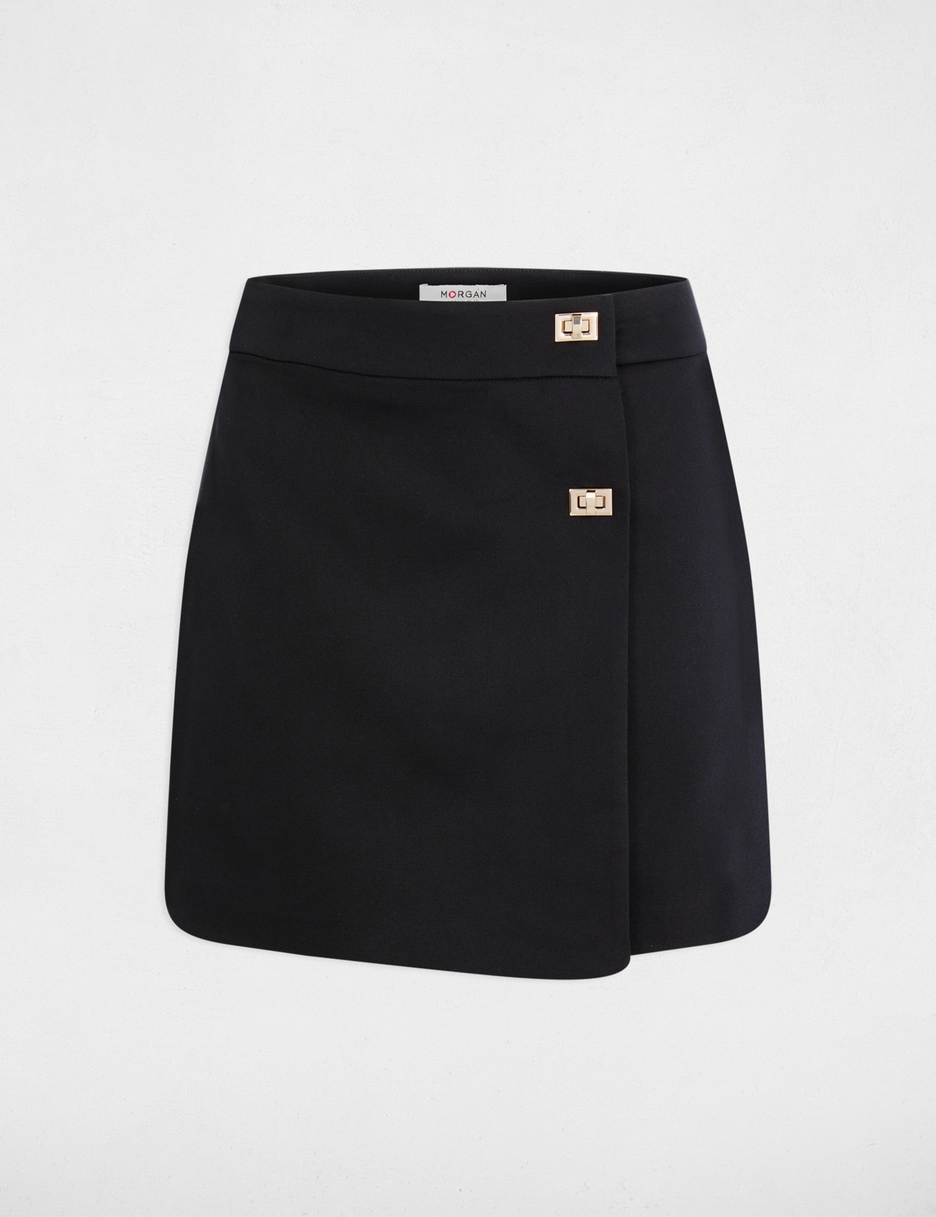Jupe short taille haute noir femme