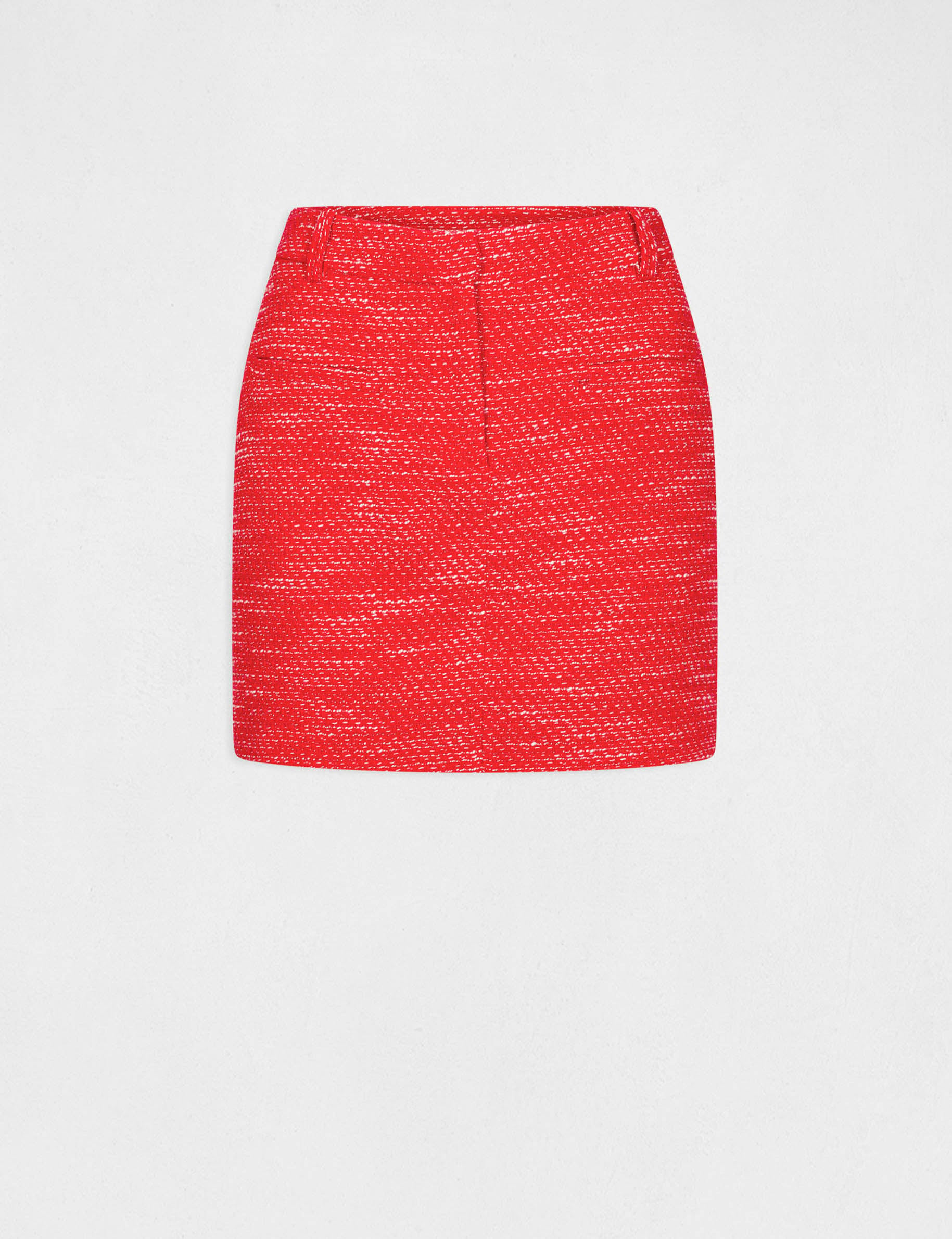 Jupe droite courte rouge femme
