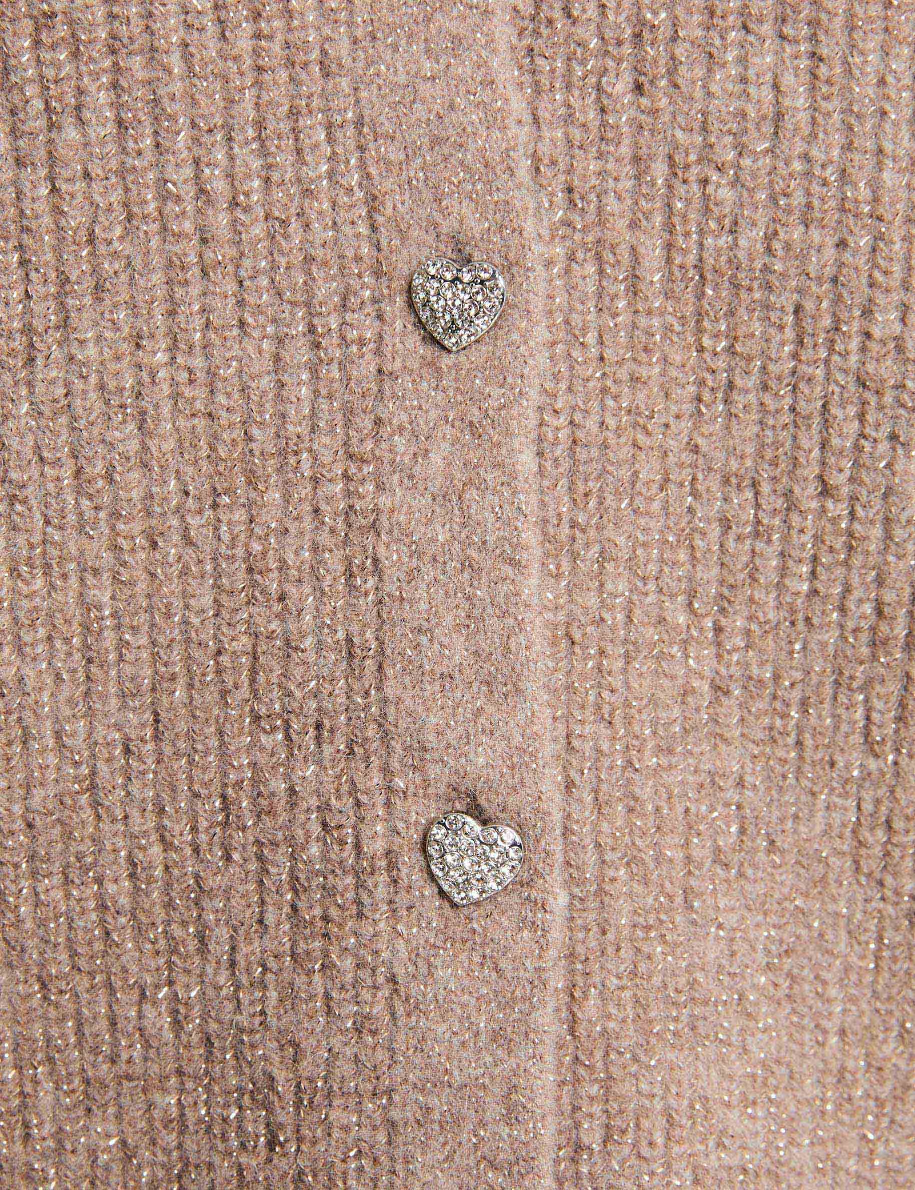 Gilet col en V beige moyen femme
