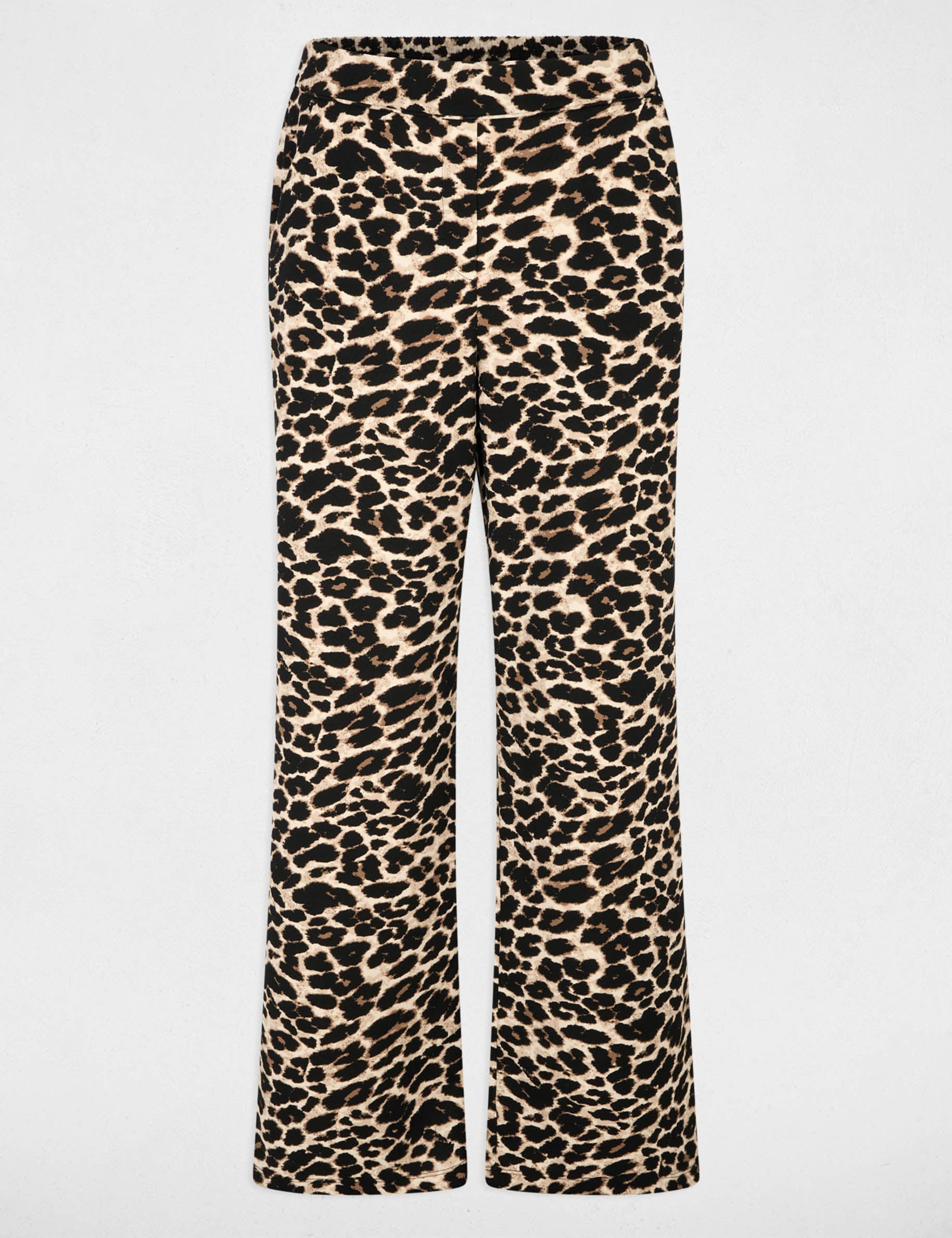 Pantalon droit imprim&eacute; multicolore femme