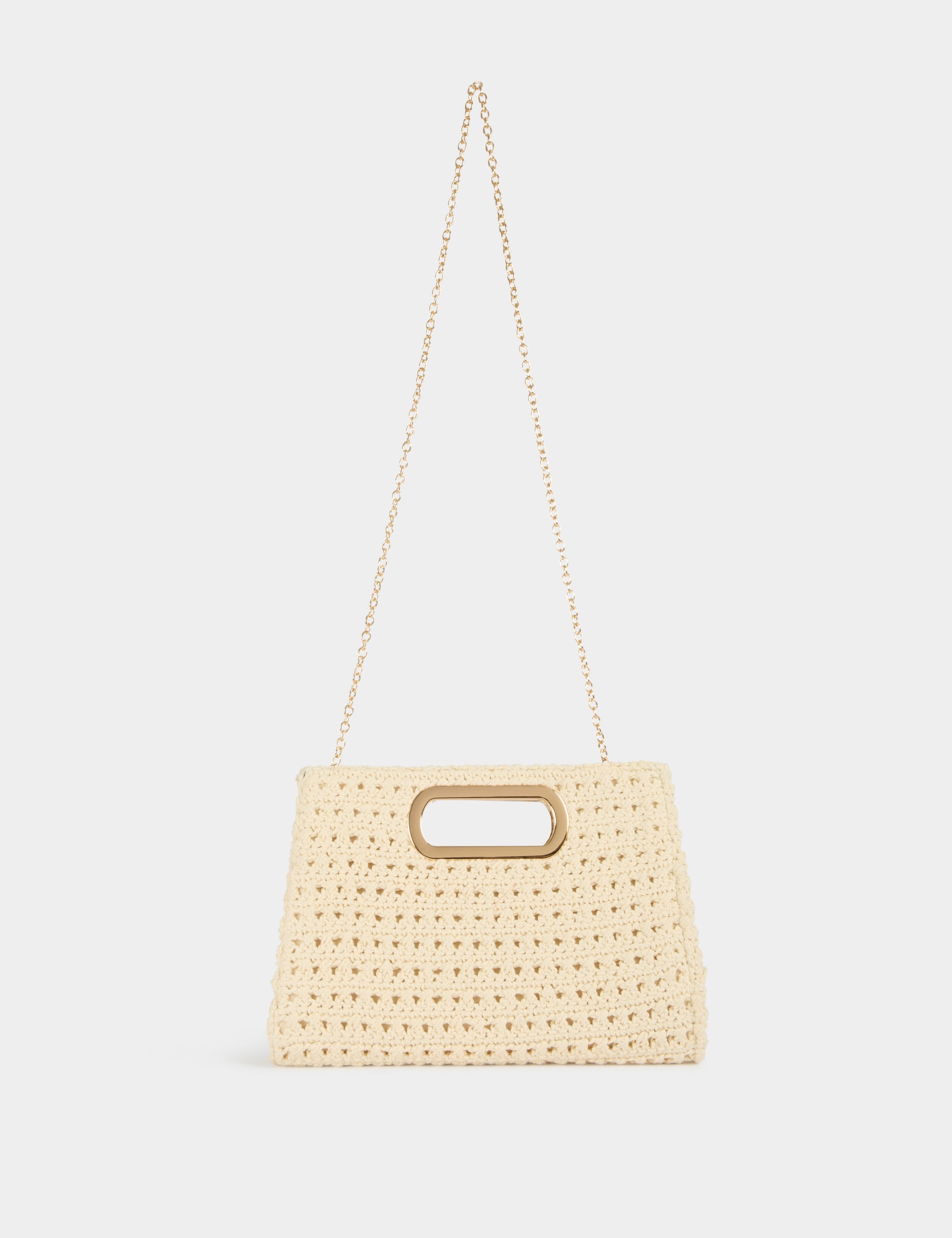 Pochette tricot ivoire femme