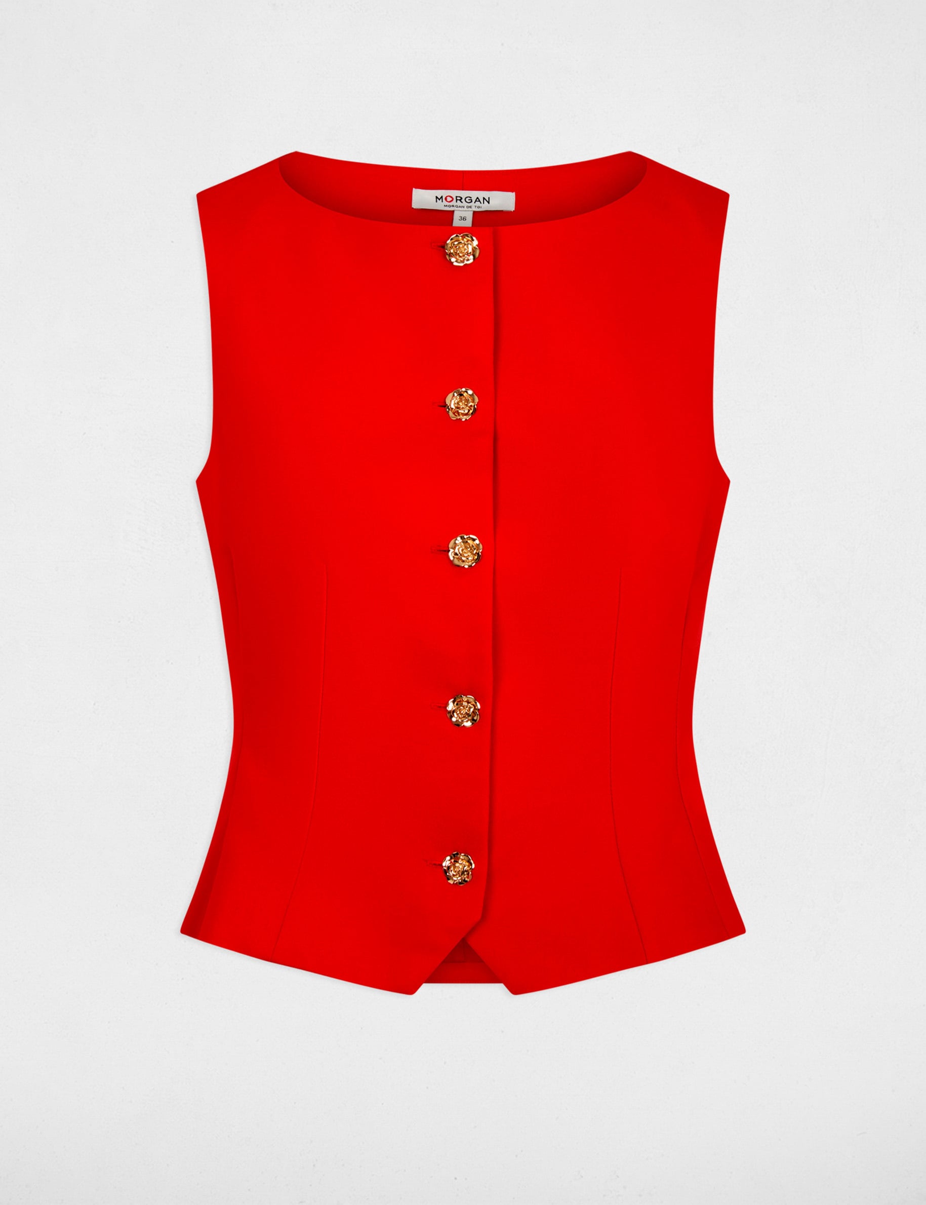 Gilet sans manches rouge vif femme