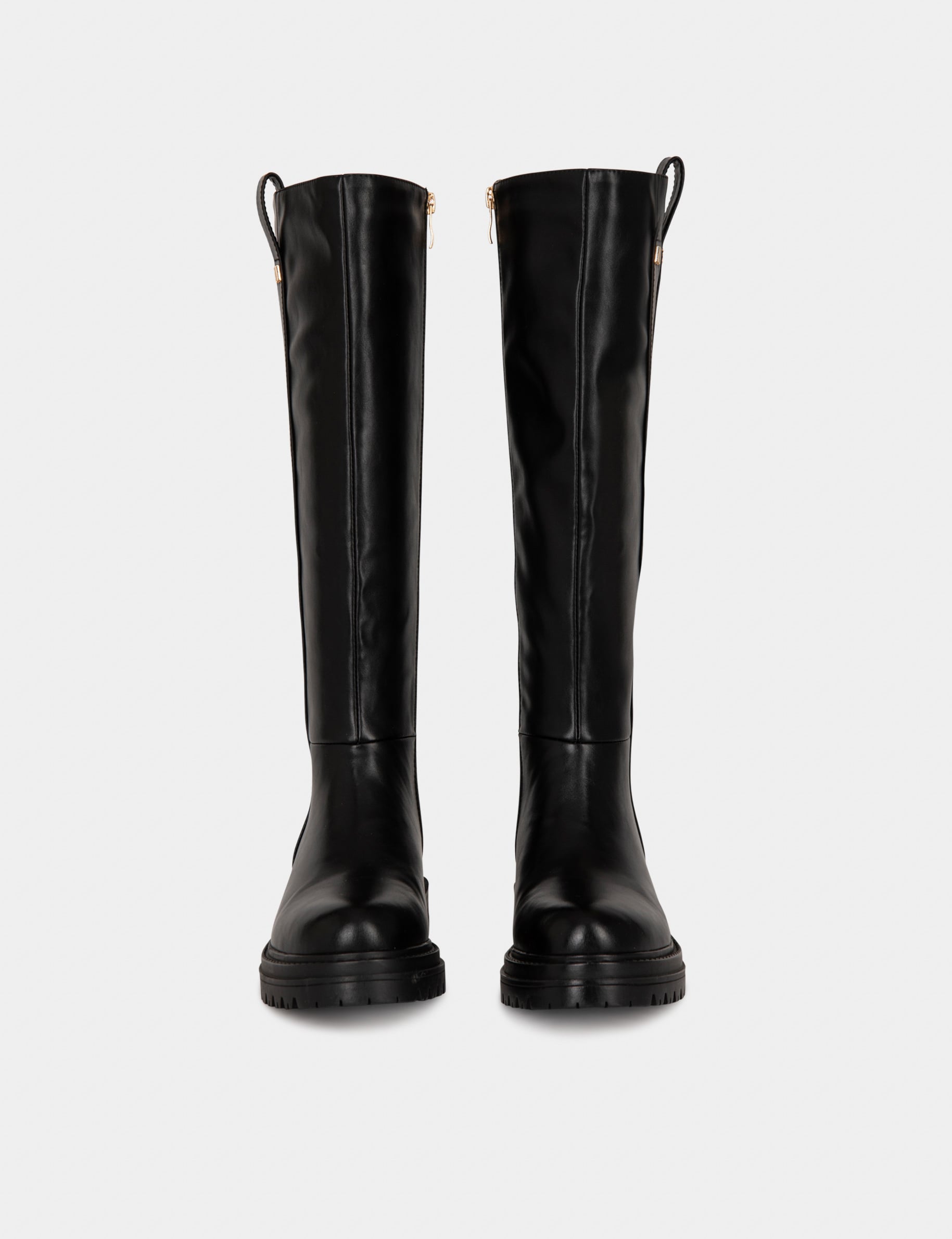 Bottes plates crant&eacute;es noir femme