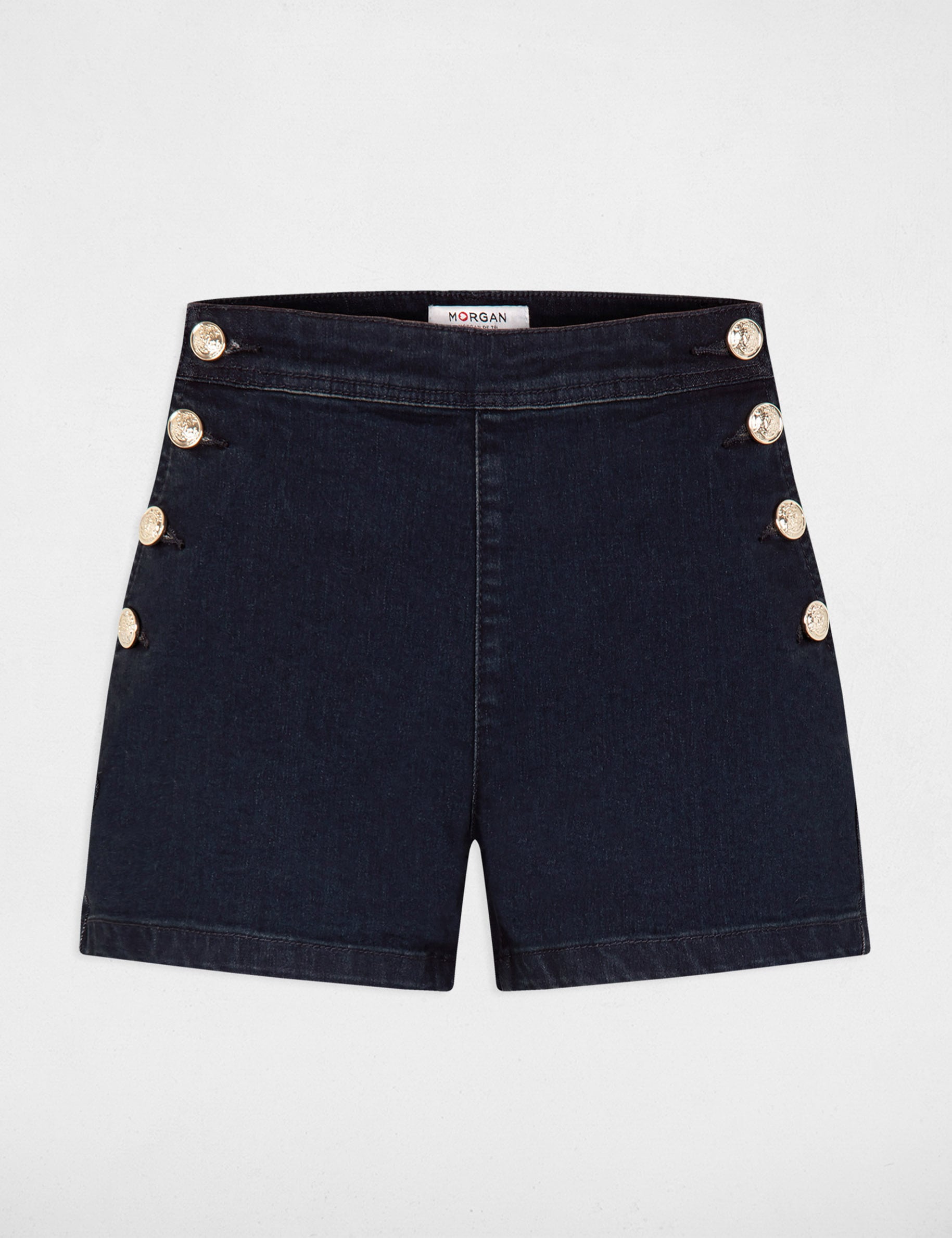 Short ajust&eacute; en jean denim brut femme