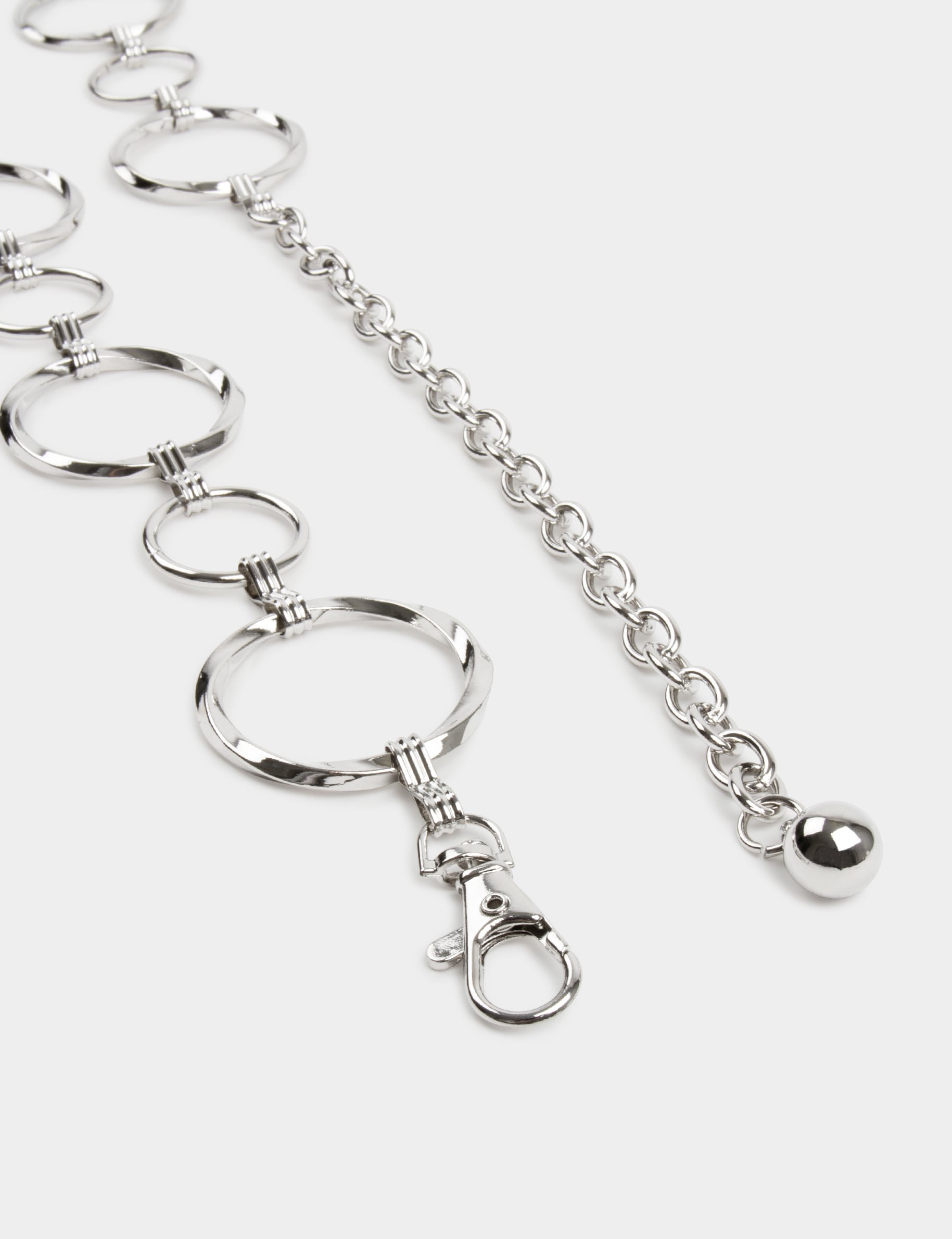 Ceinture anneaux en m&eacute;tal couleur argent femme