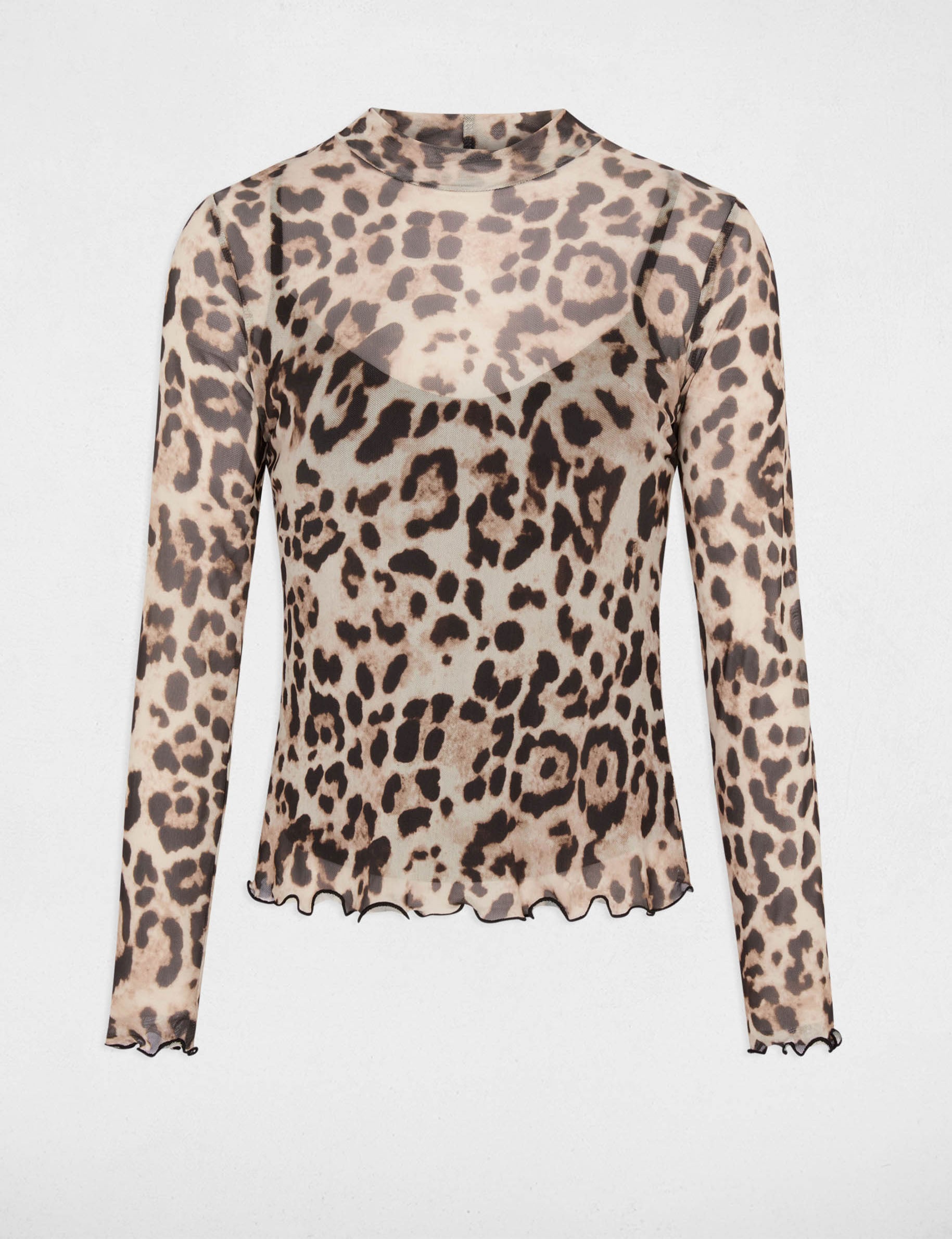 T-shirt col montant multicolore femme