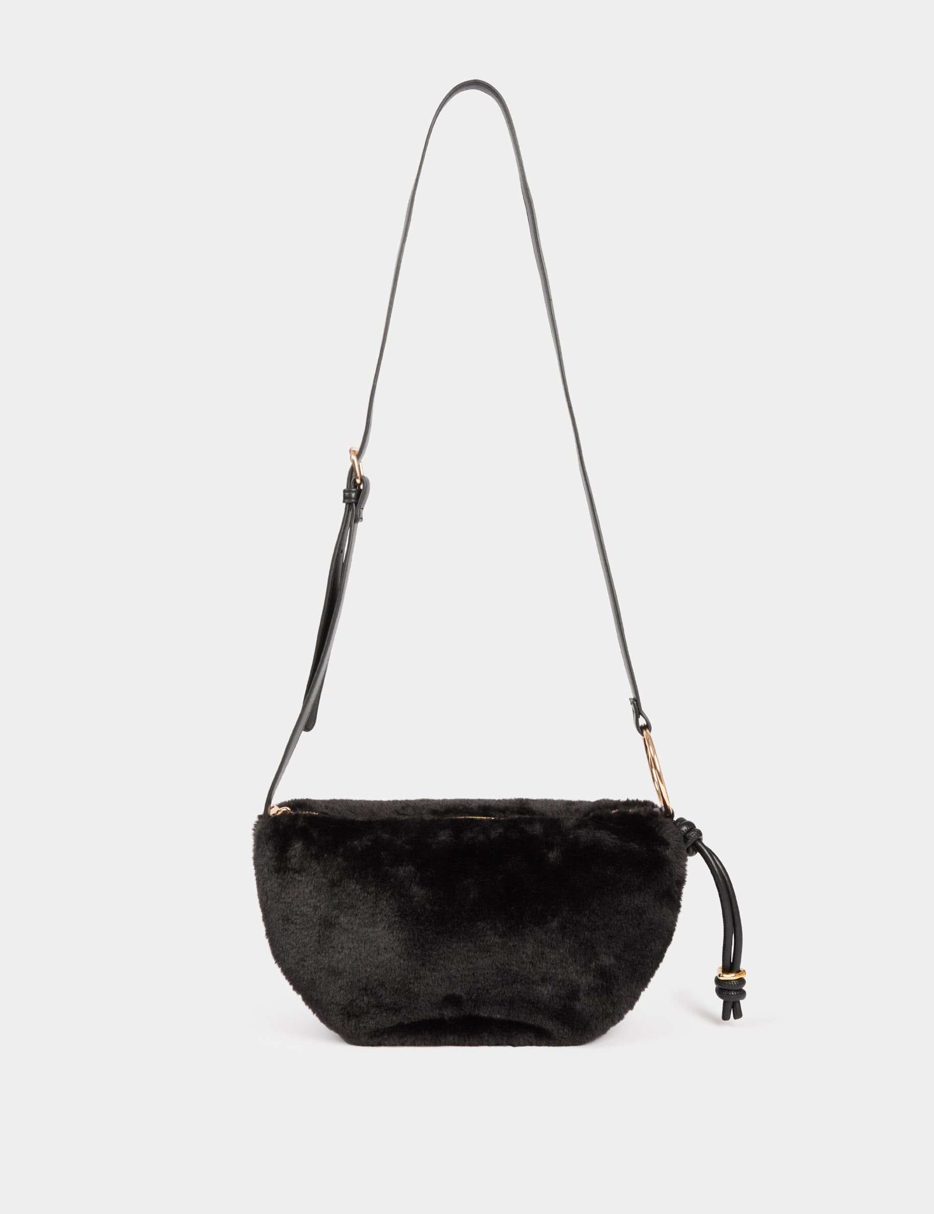 Sac demi-lune noir femme