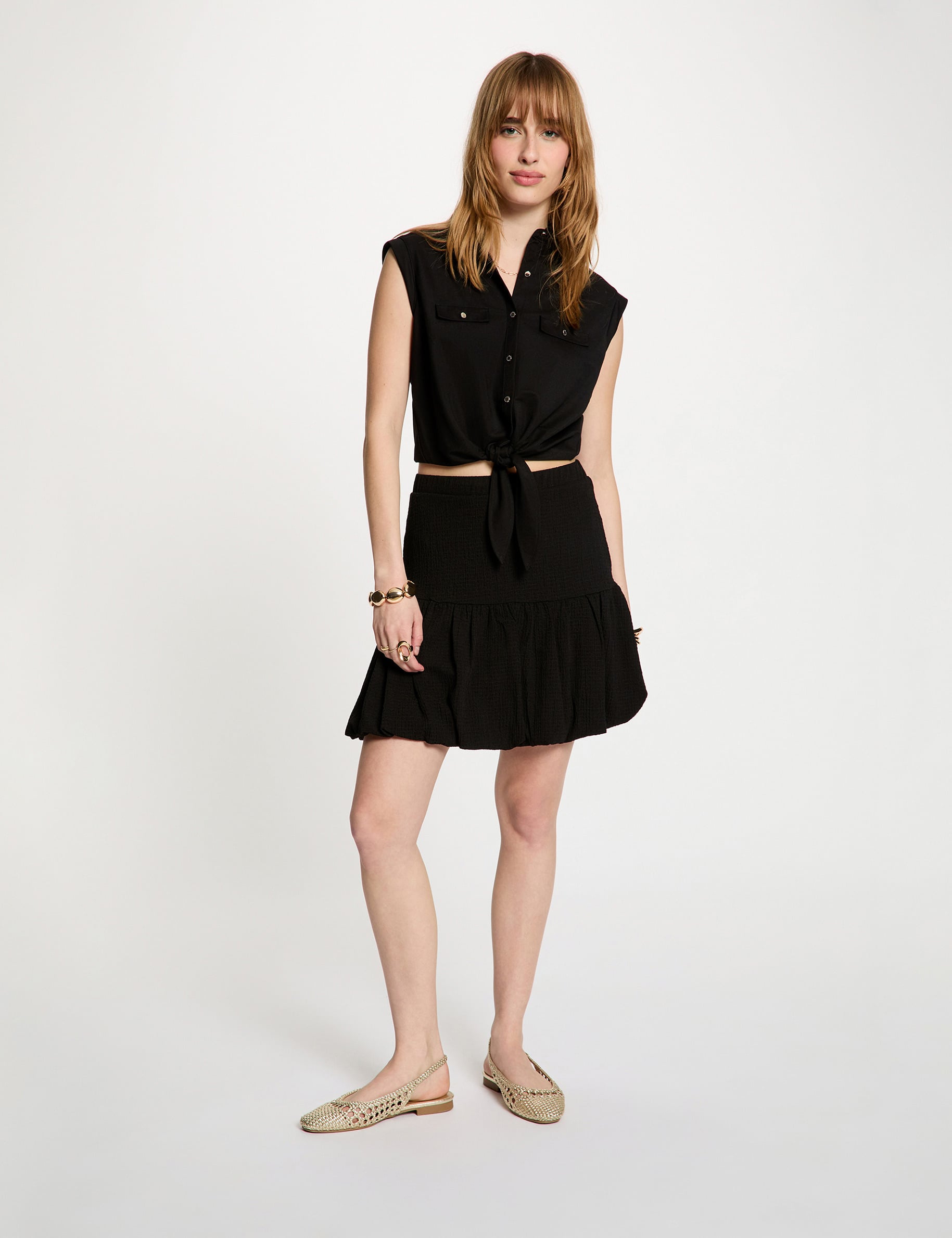 Blouse sans manches noir femme