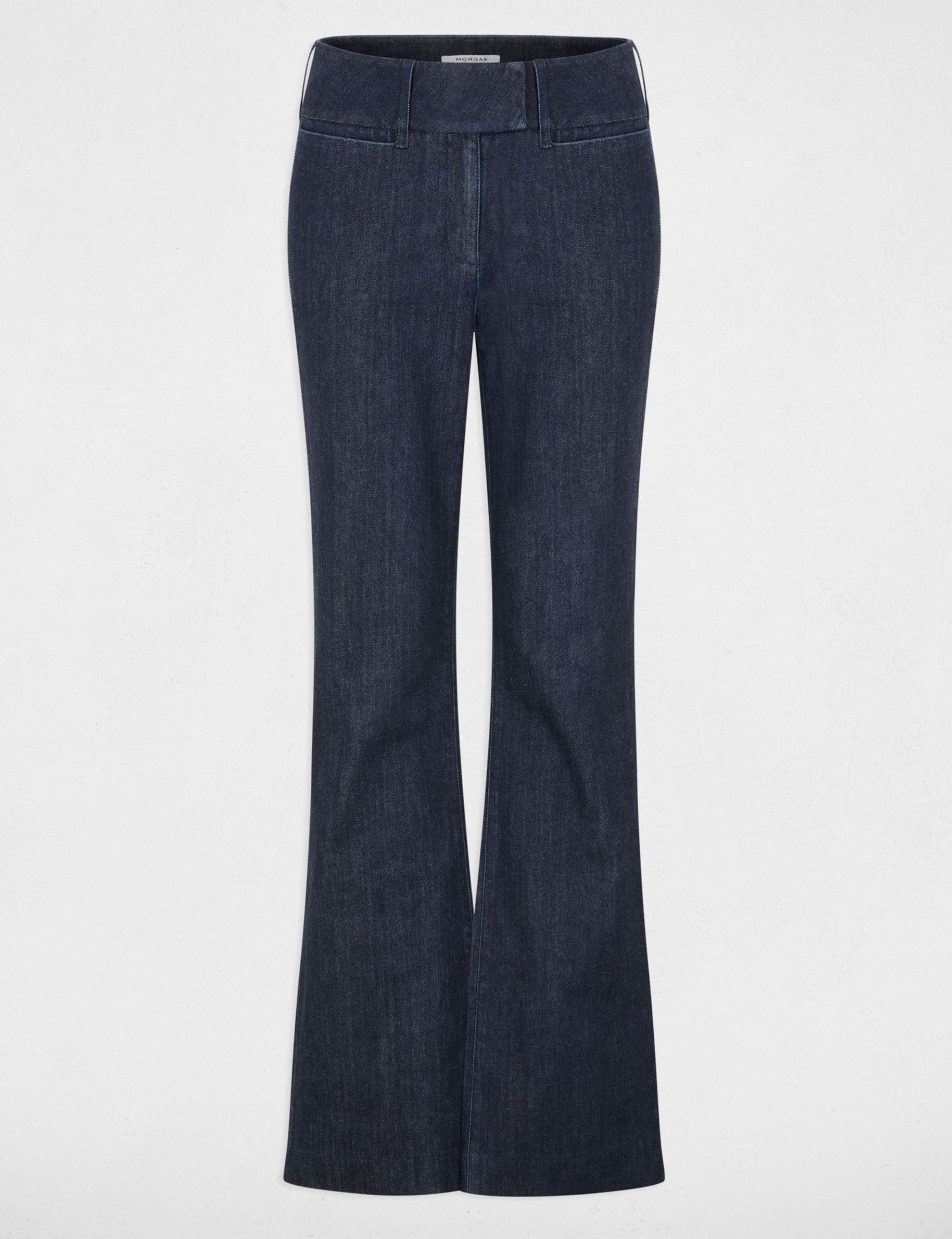 Jean bootcut ceinture bleu femme