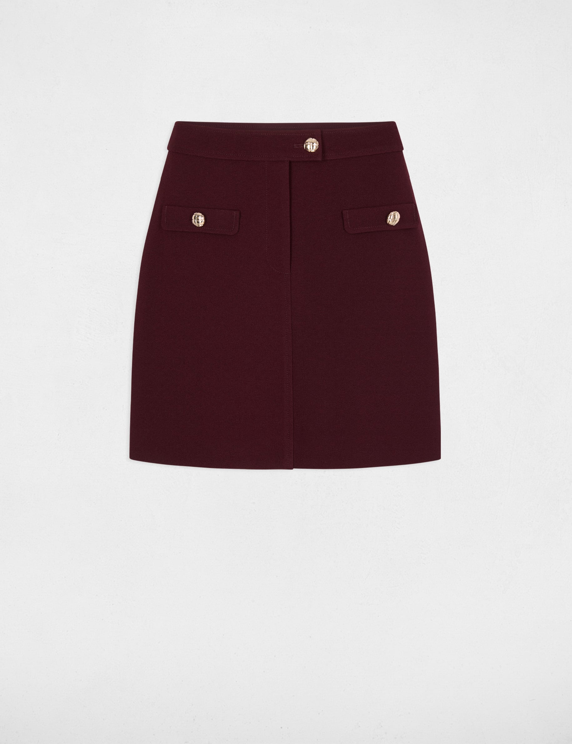 Jupe courte taille haute prune femme