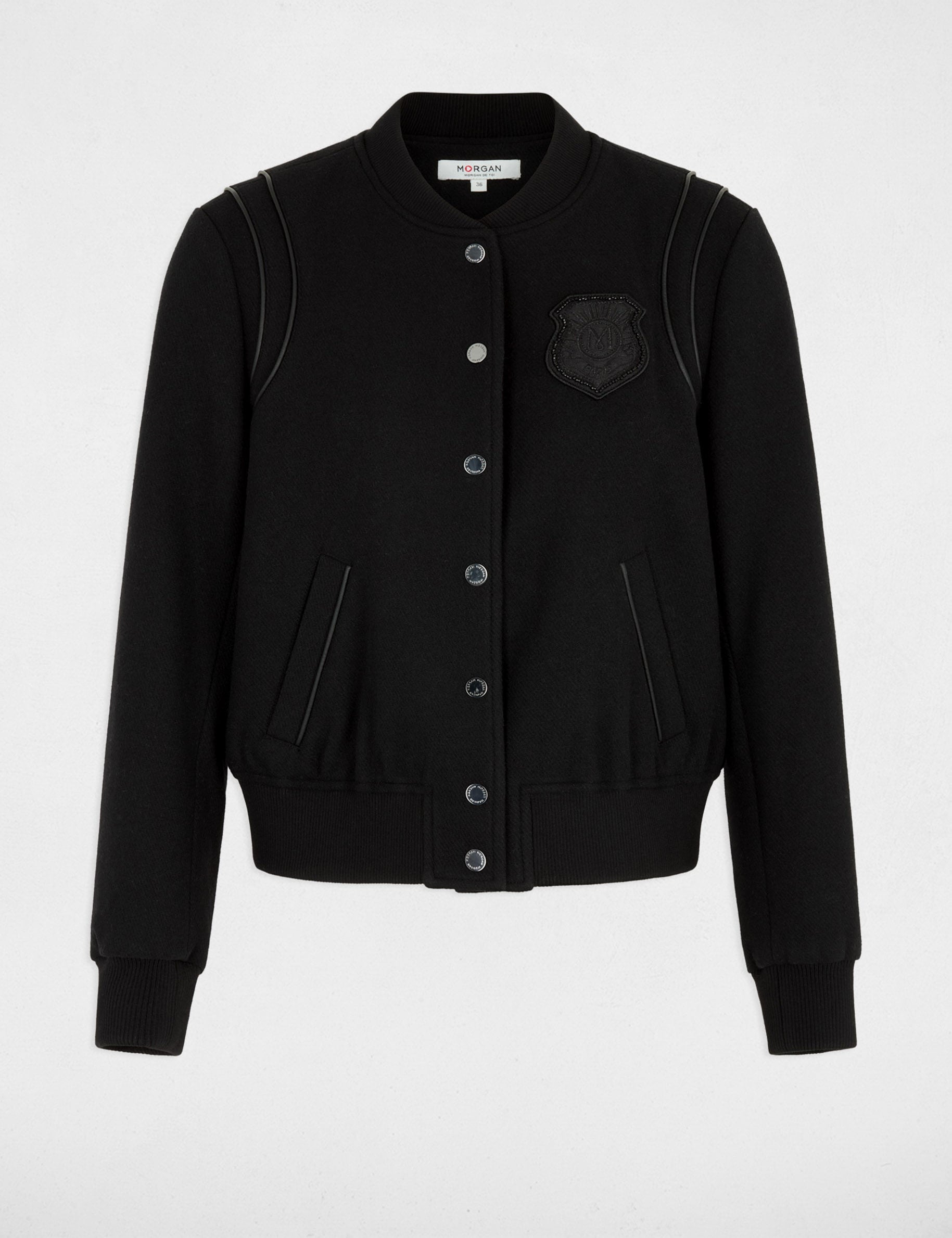 Blouson manches longues noir femme