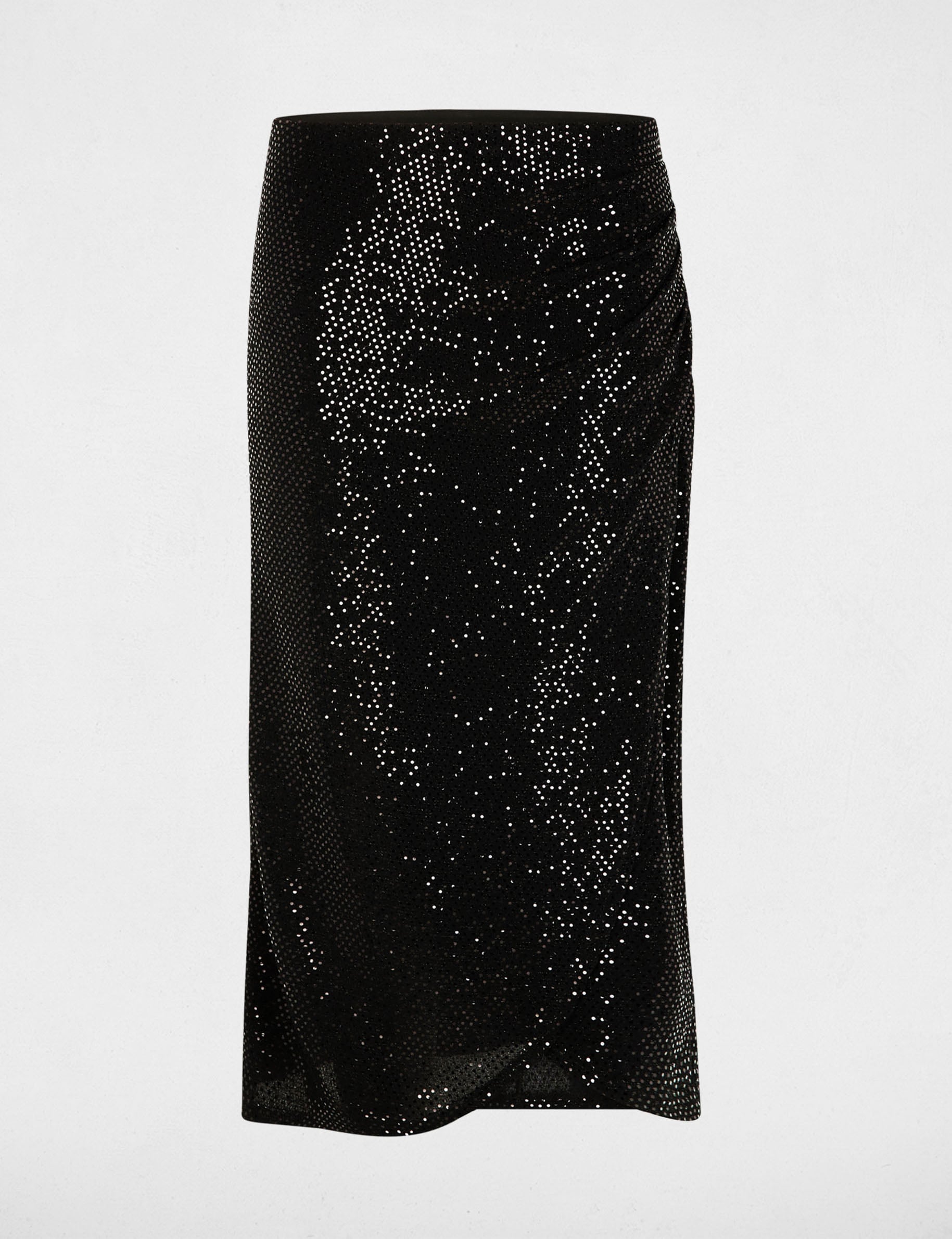 Jupe portefeuille ajust&eacute;e noir femme