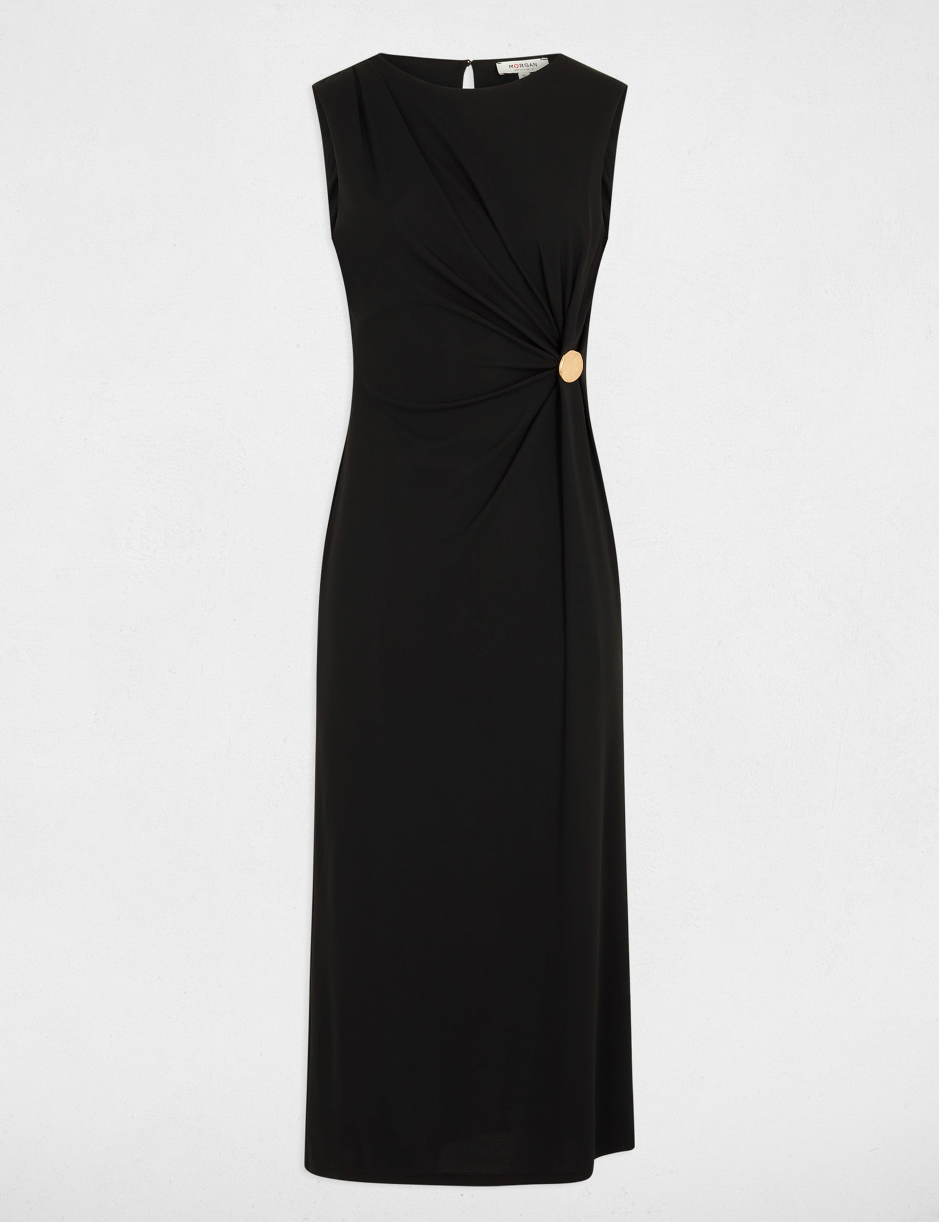 Robe longue sans manches noir femme