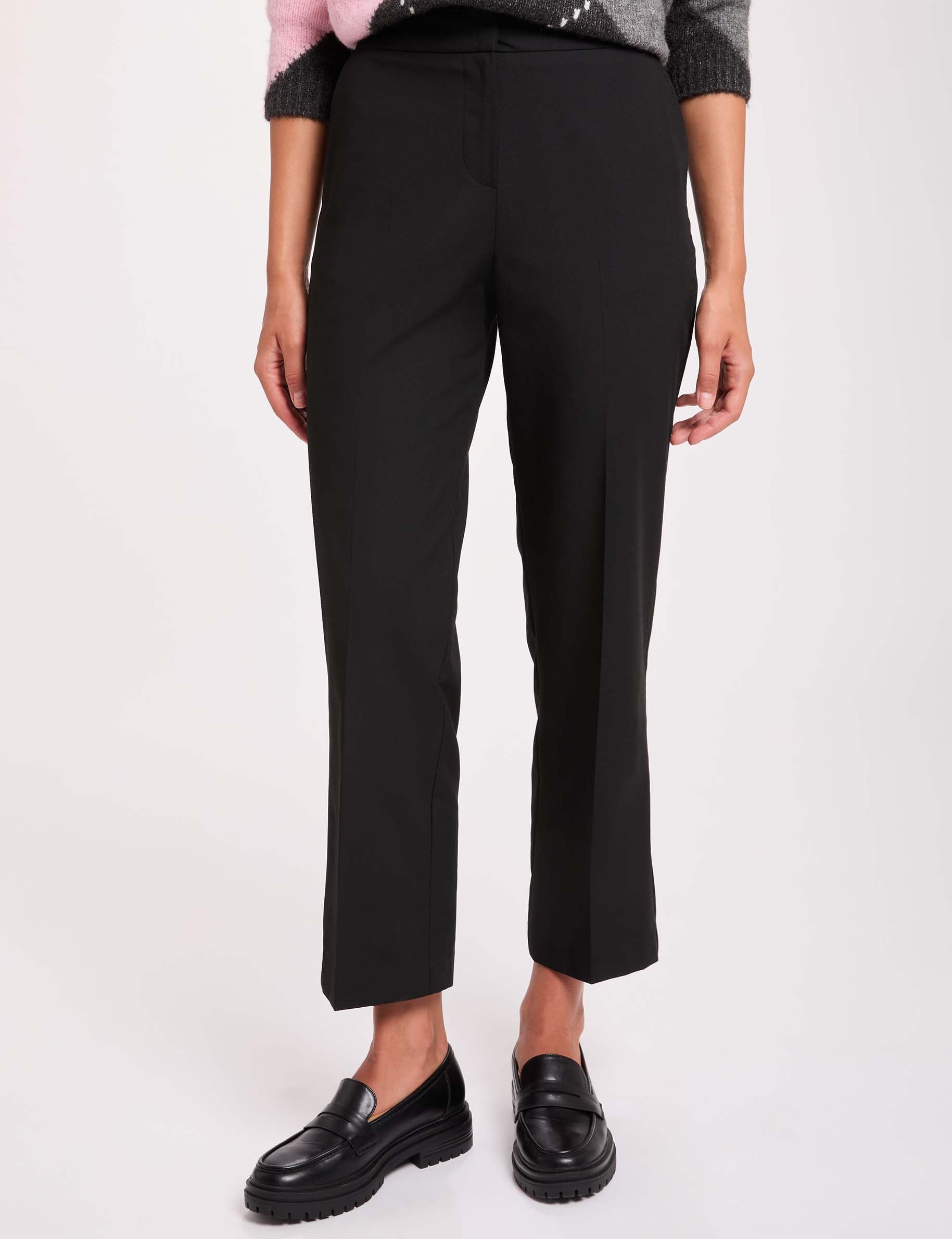 Pantalon cigarette slim noir femme