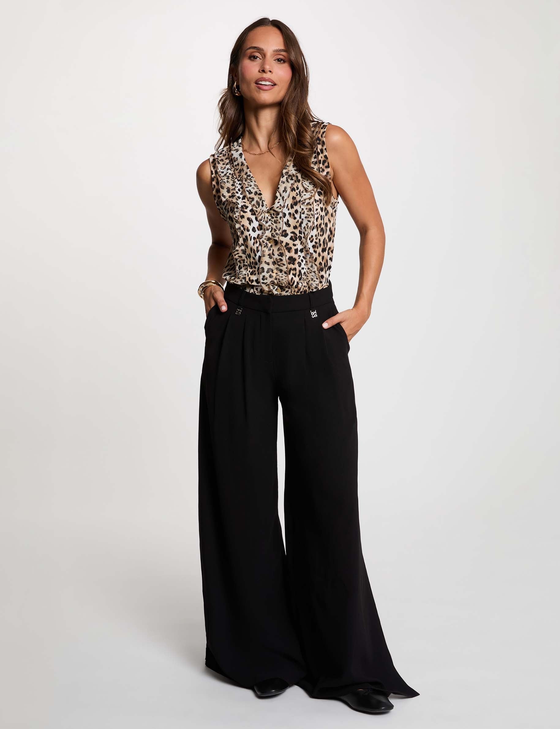 Chemise sans manches multicolore femme