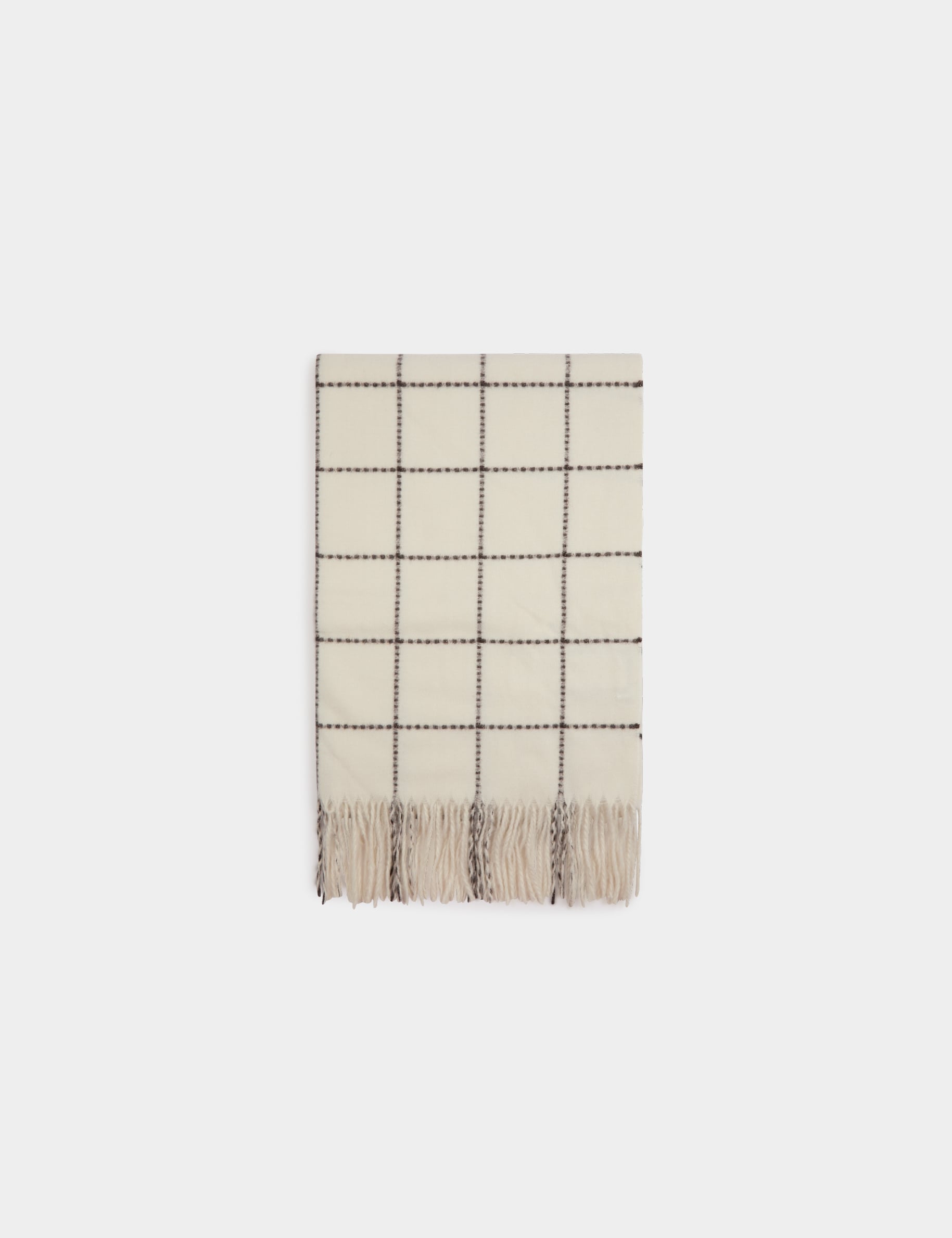 &Eacute;charpe &agrave; carreaux blanc femme