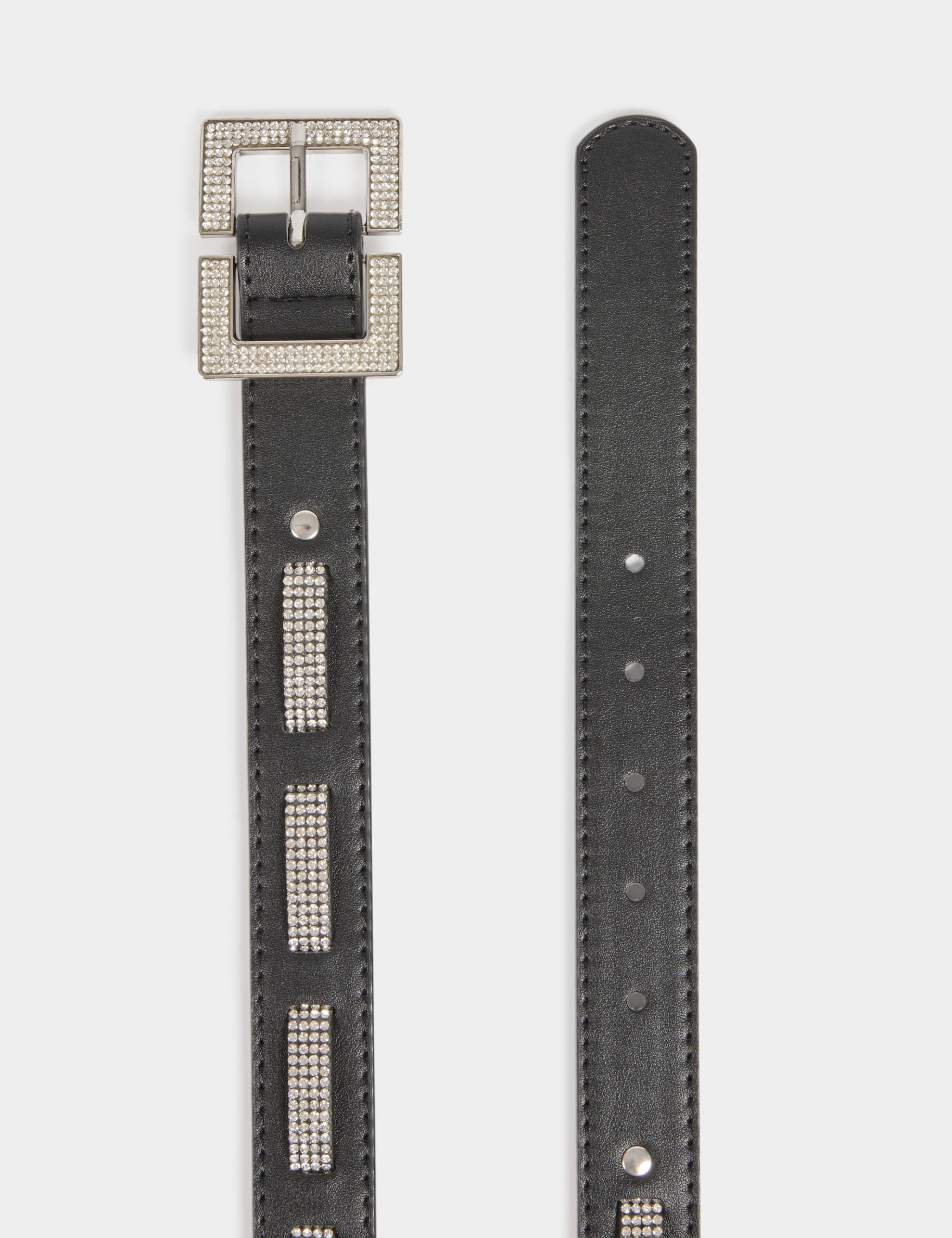 Ceinture strass noir femme