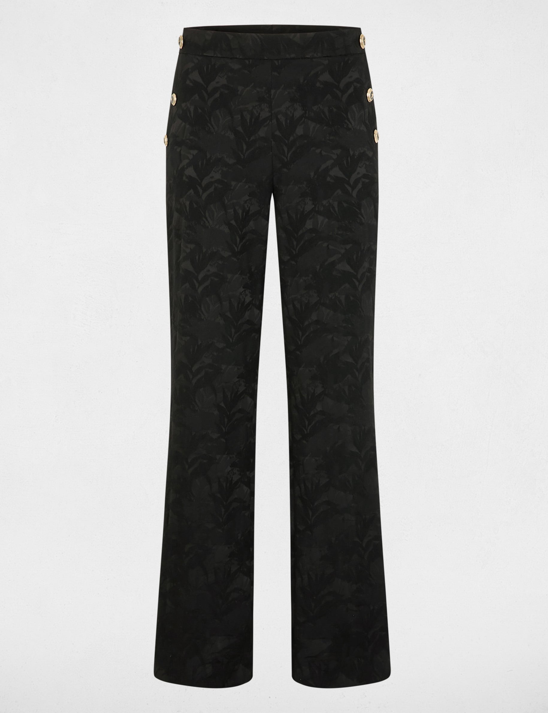 Pantalon slim taille haute noir femme