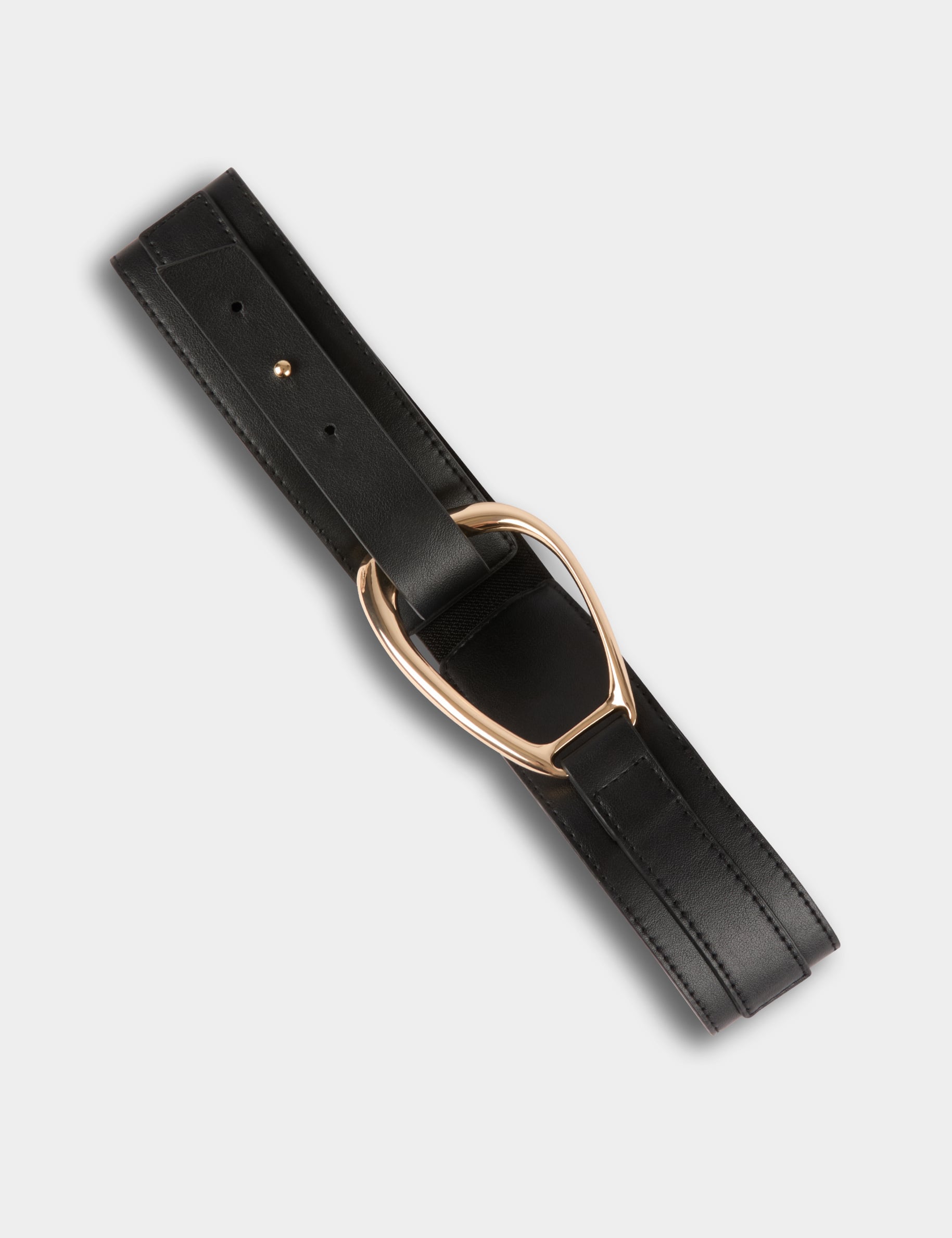 Ceinture large &eacute;lastiqu&eacute;e noir femme