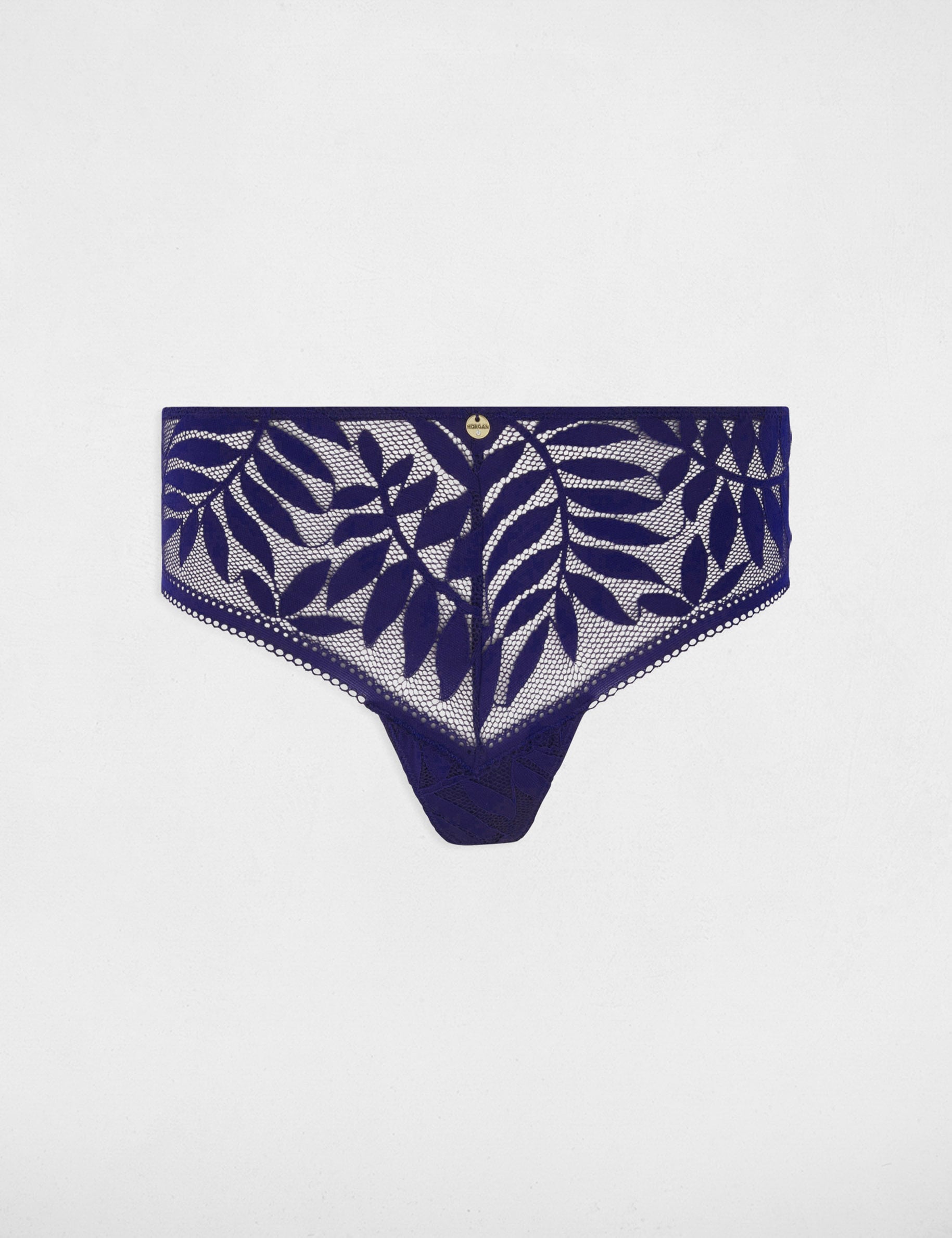 Shorty en dentelle bleu marine femme