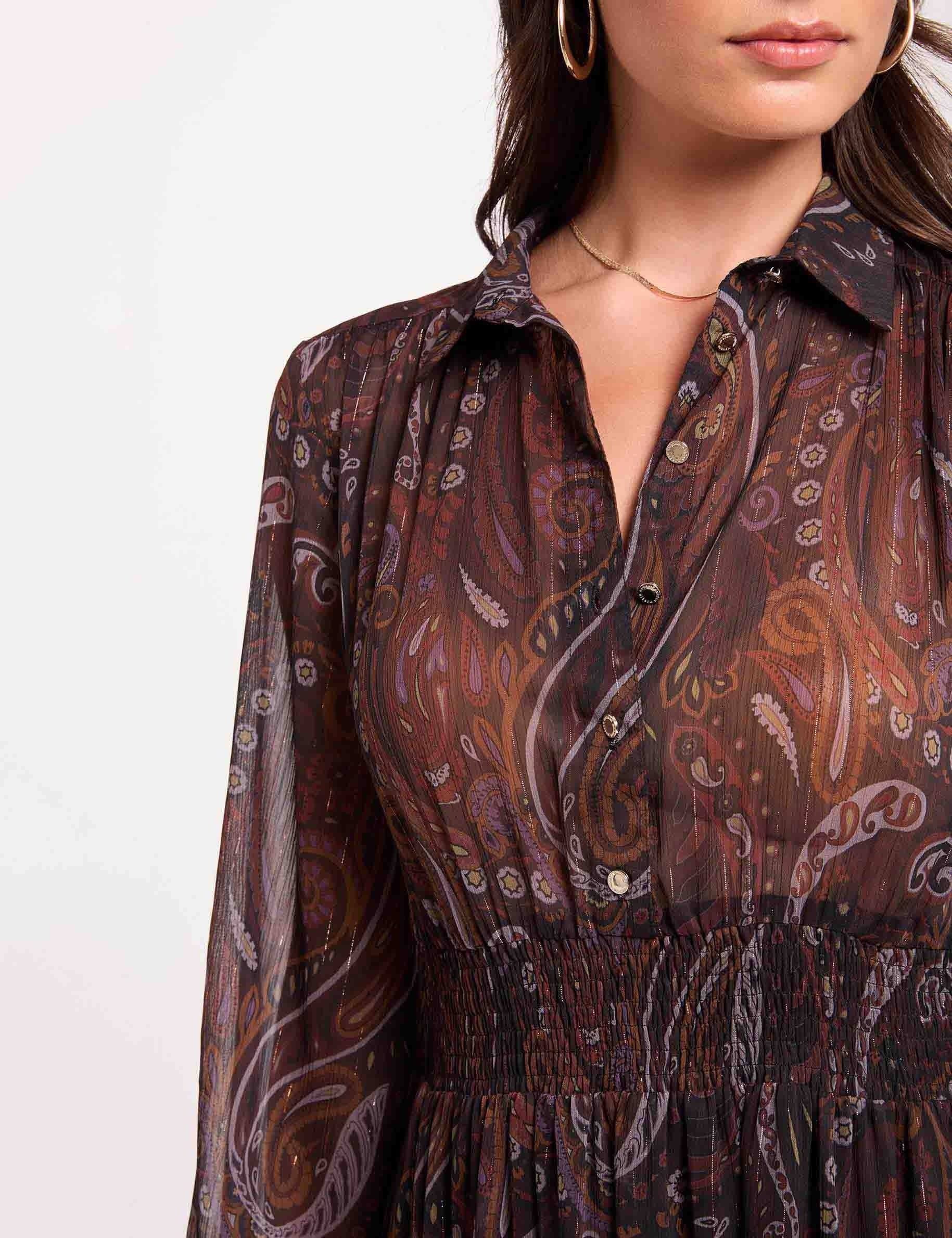 Robe longue voile multicolore femme