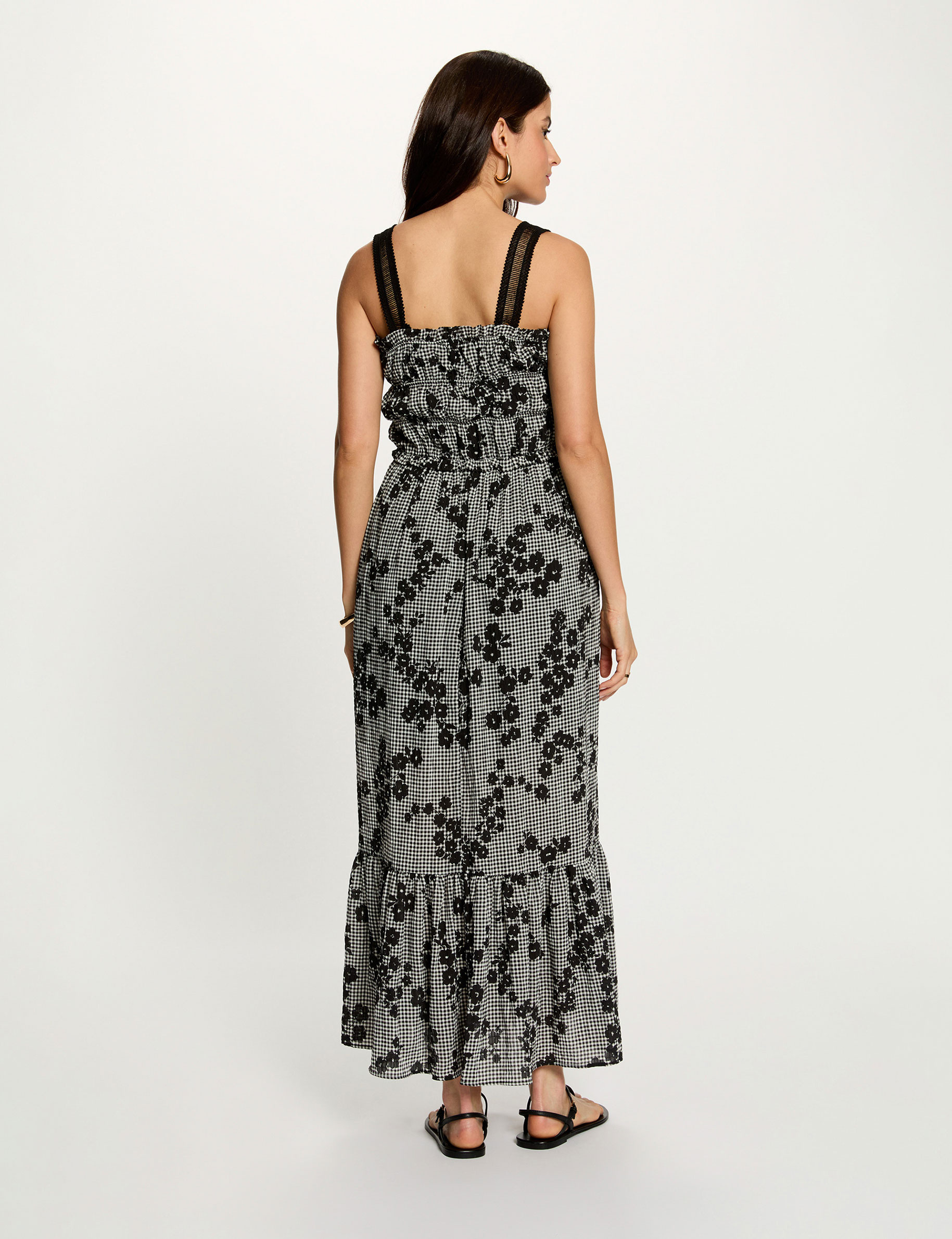 Robe longue bretelles fines multicolore femme