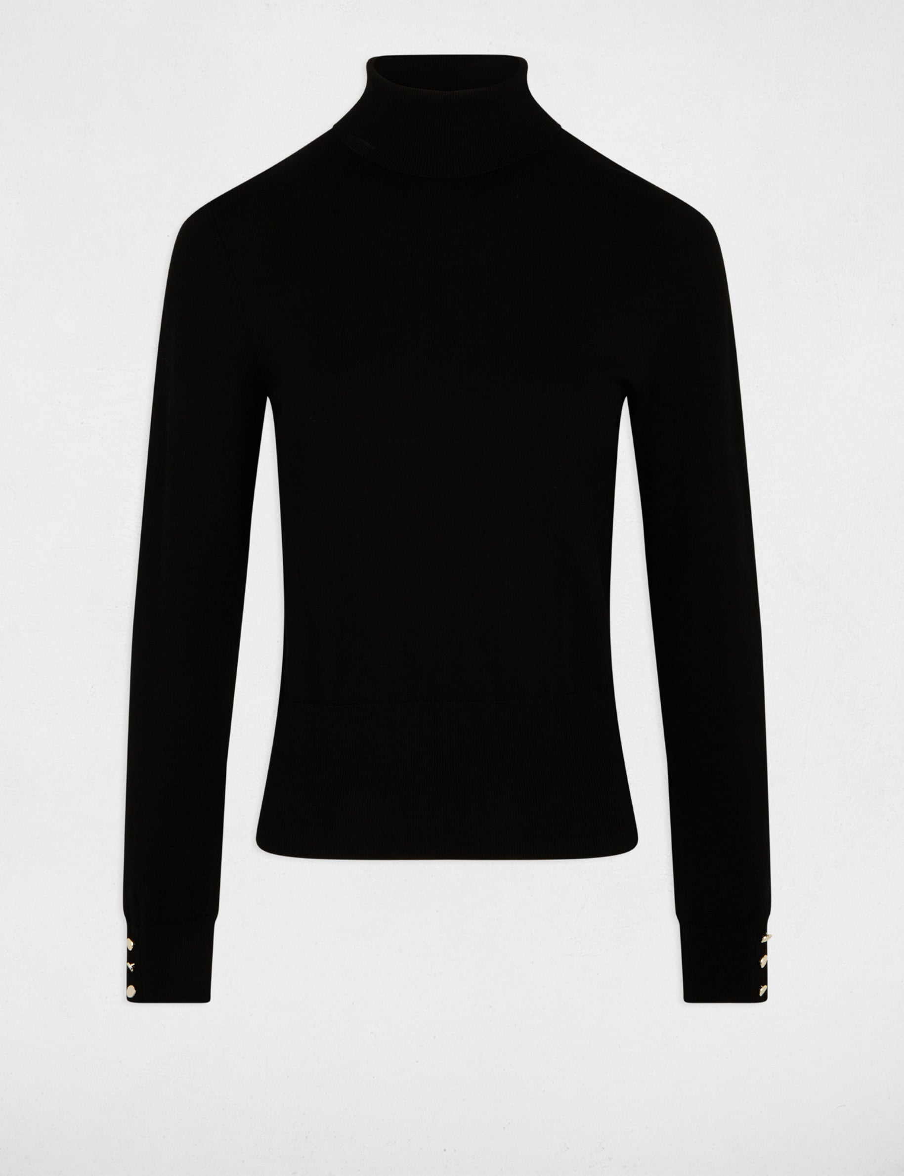 Pull col roul&eacute; noir femme