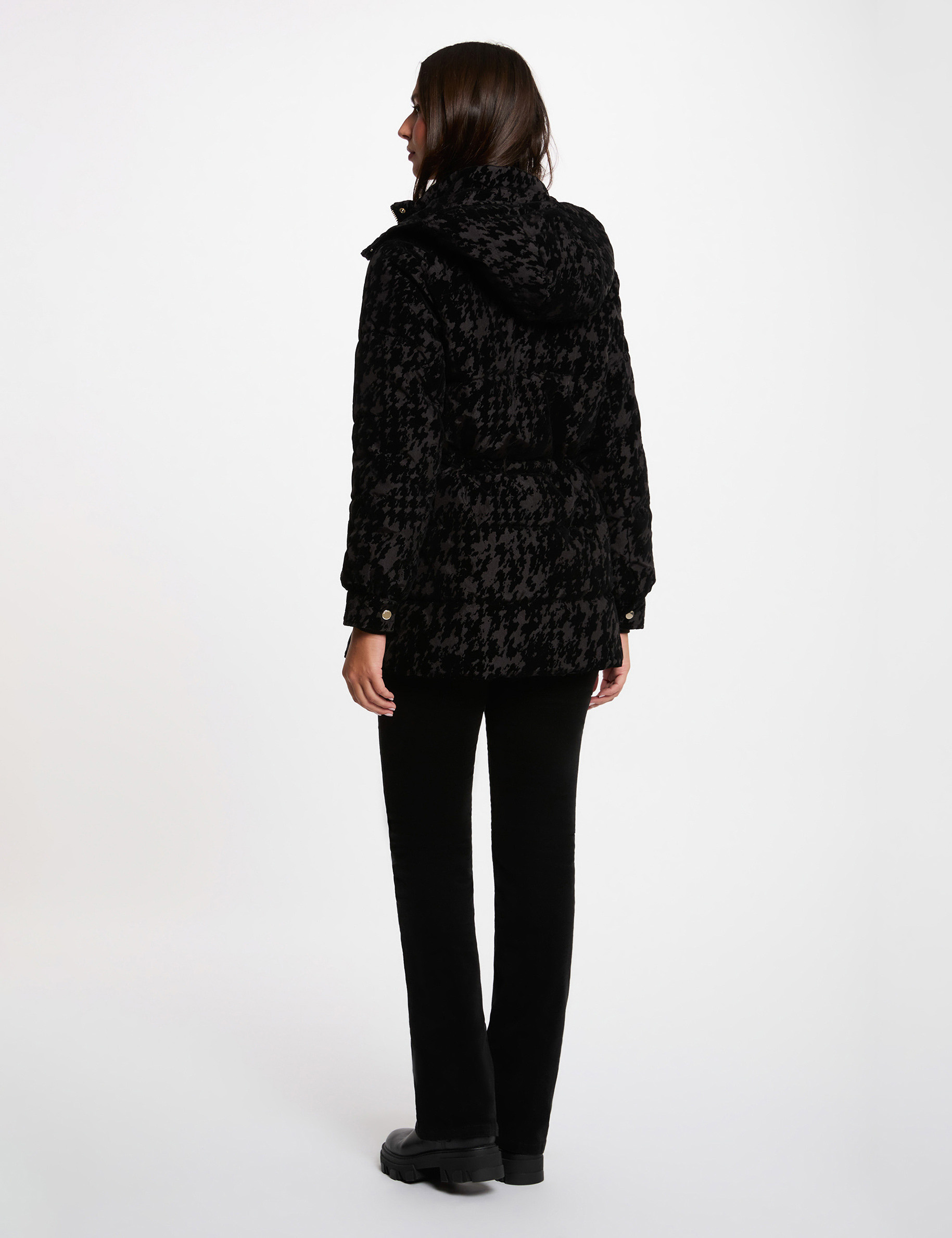 Doudoune velours noir femme