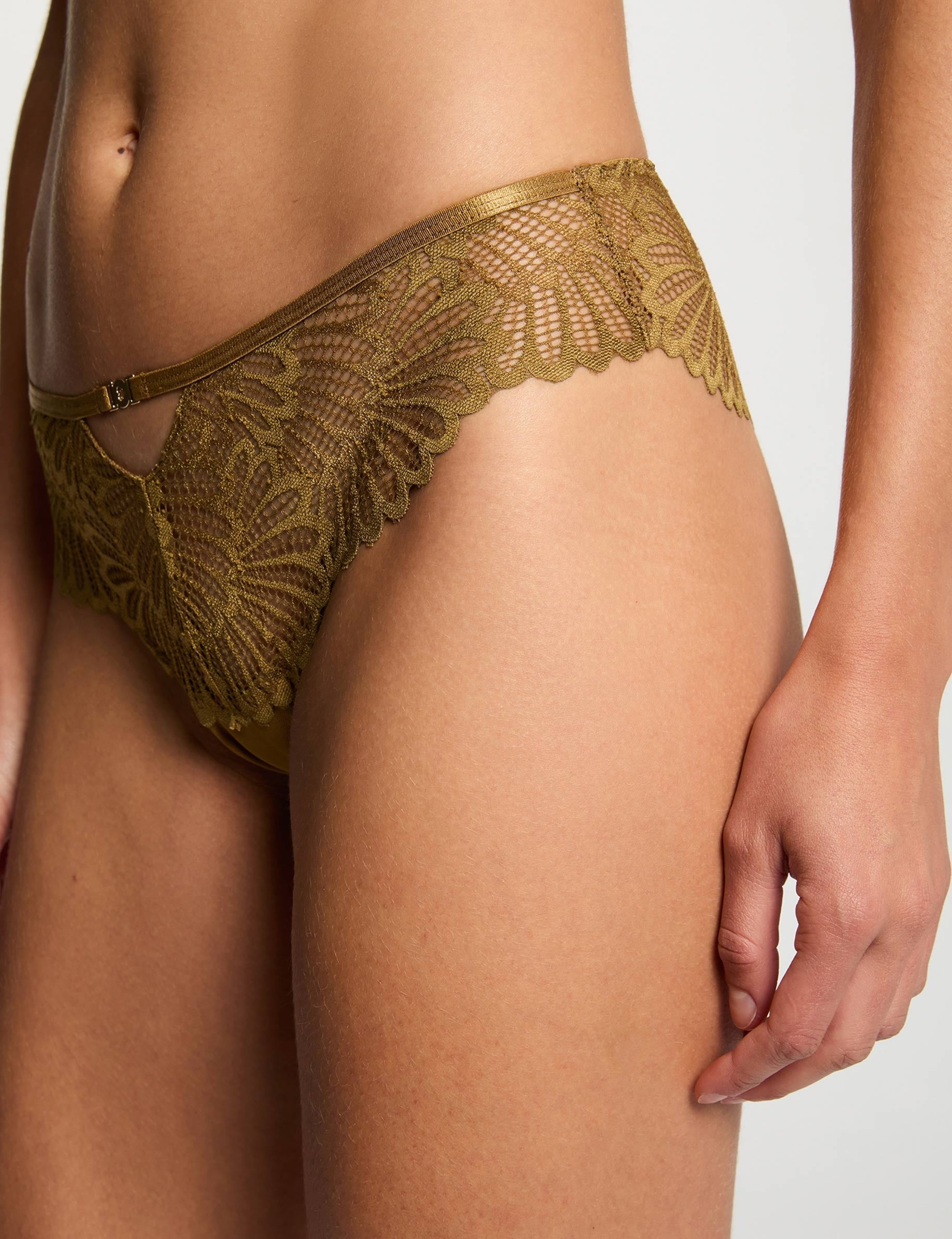 Shorty dentelle bronze femme