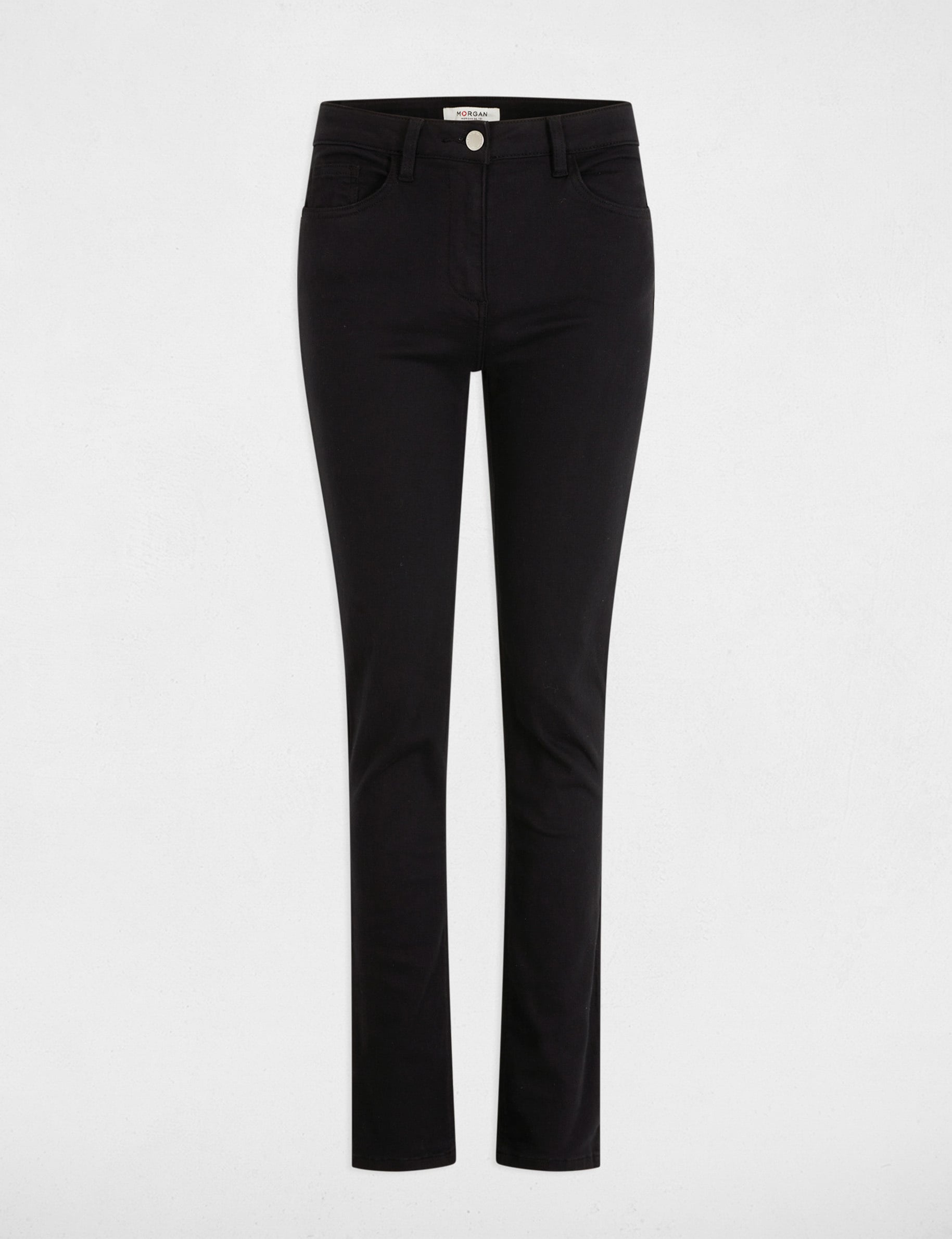 Pantalon droit noir femme