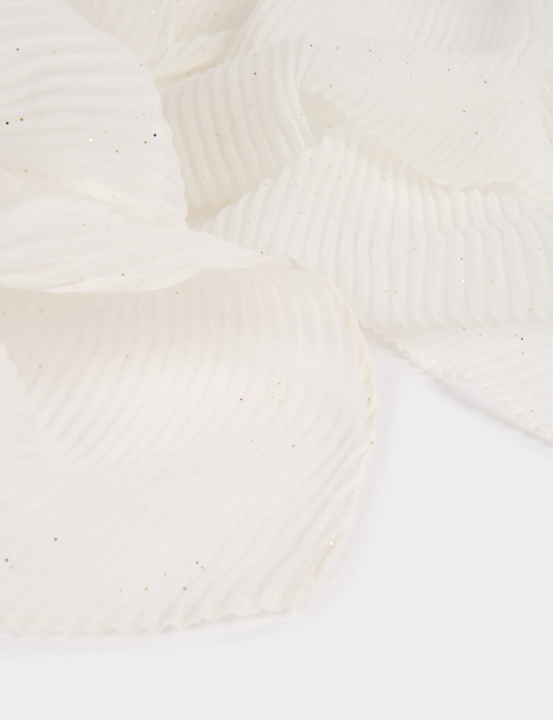 Foulard pliss&eacute; &agrave; strass blanc femme
