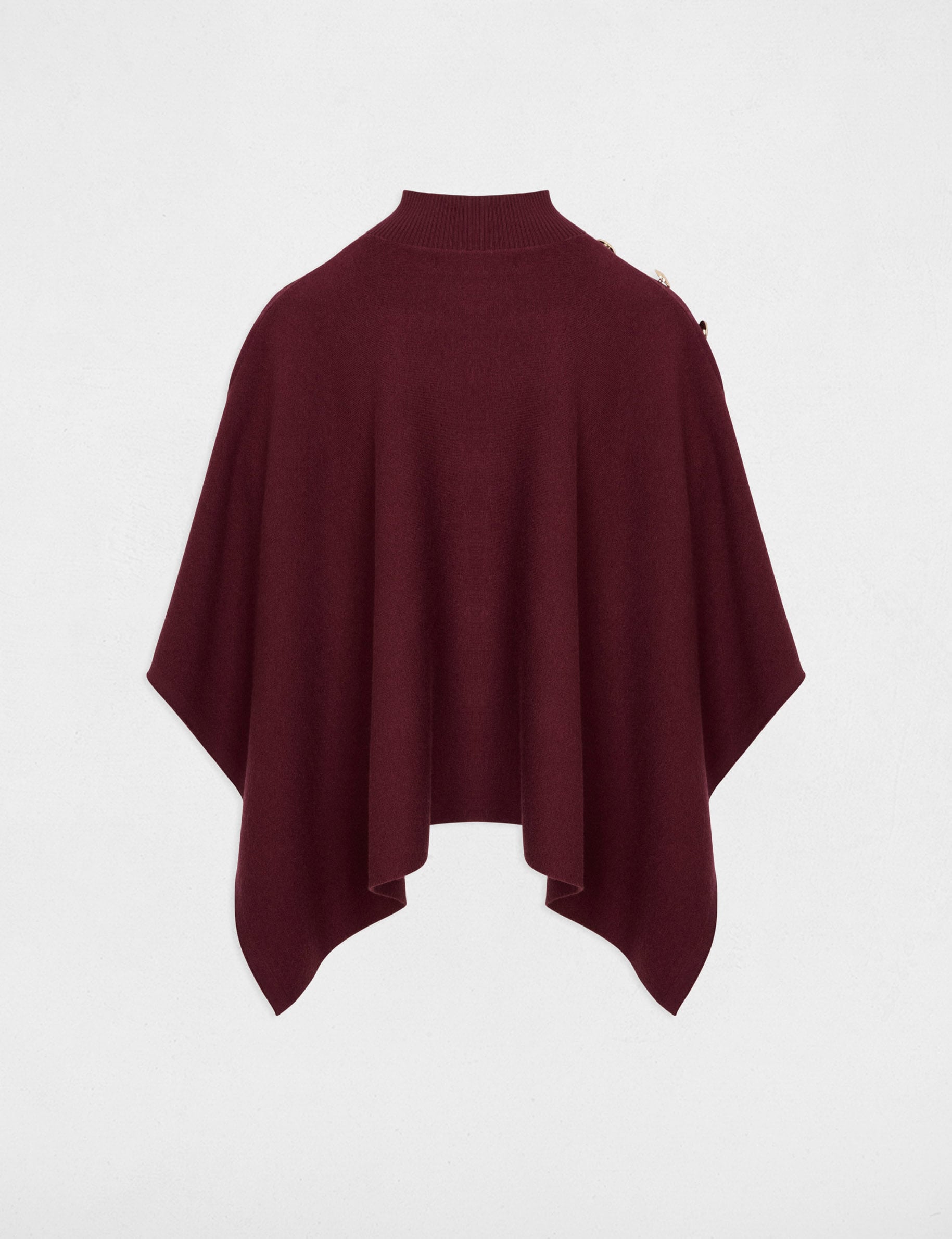 Cape avec col montant prune femme