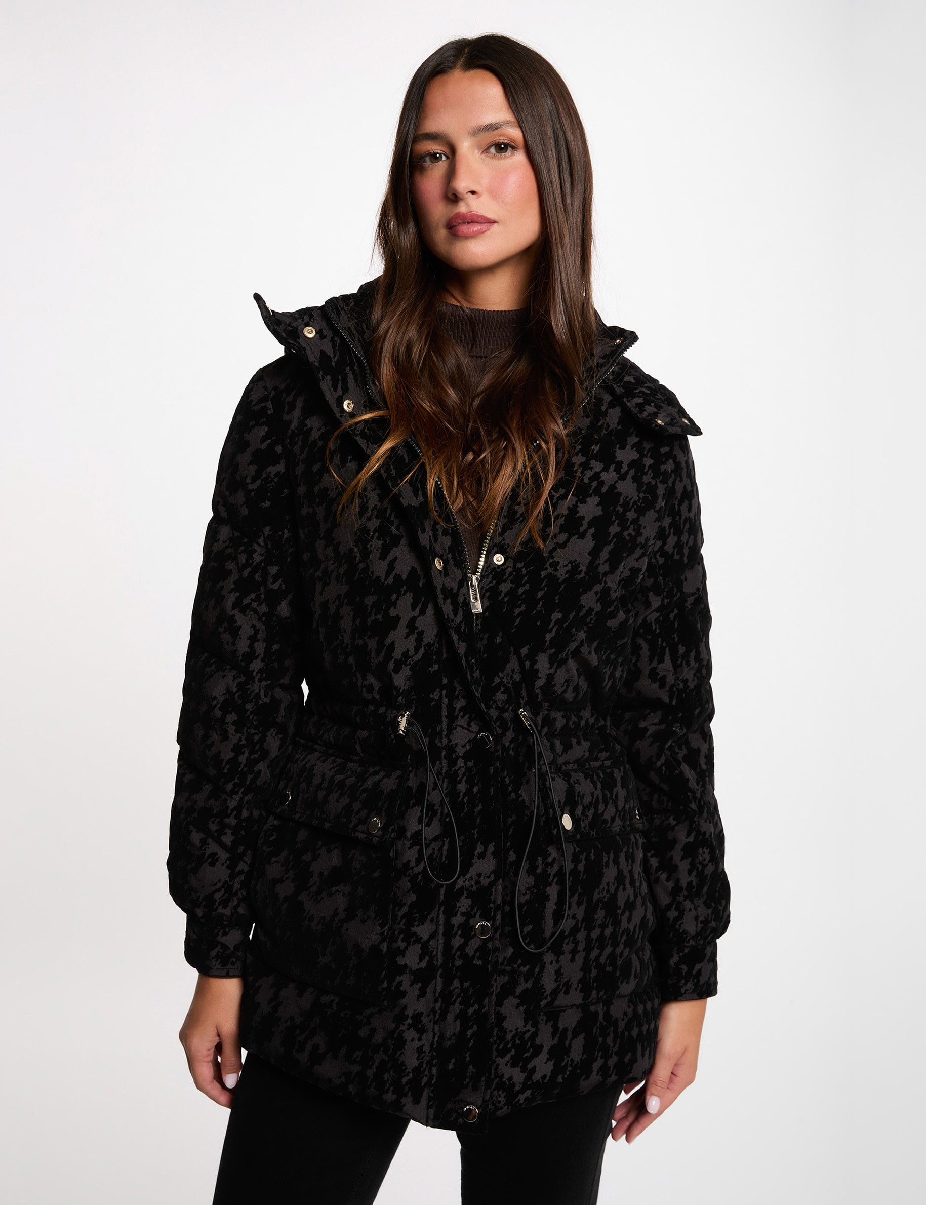 Doudoune velours noir femme