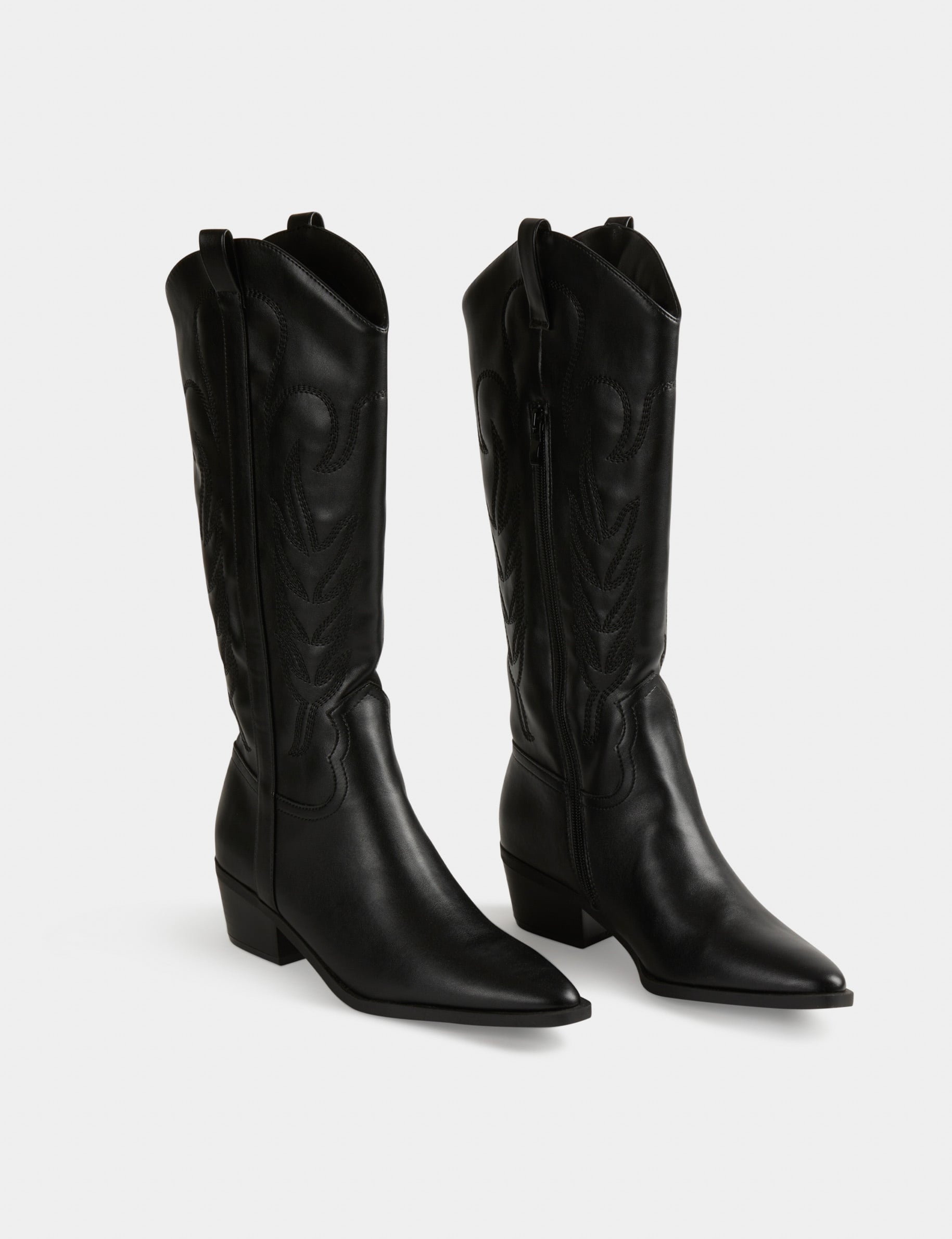 Bottes western zipp&eacute;es noir femme