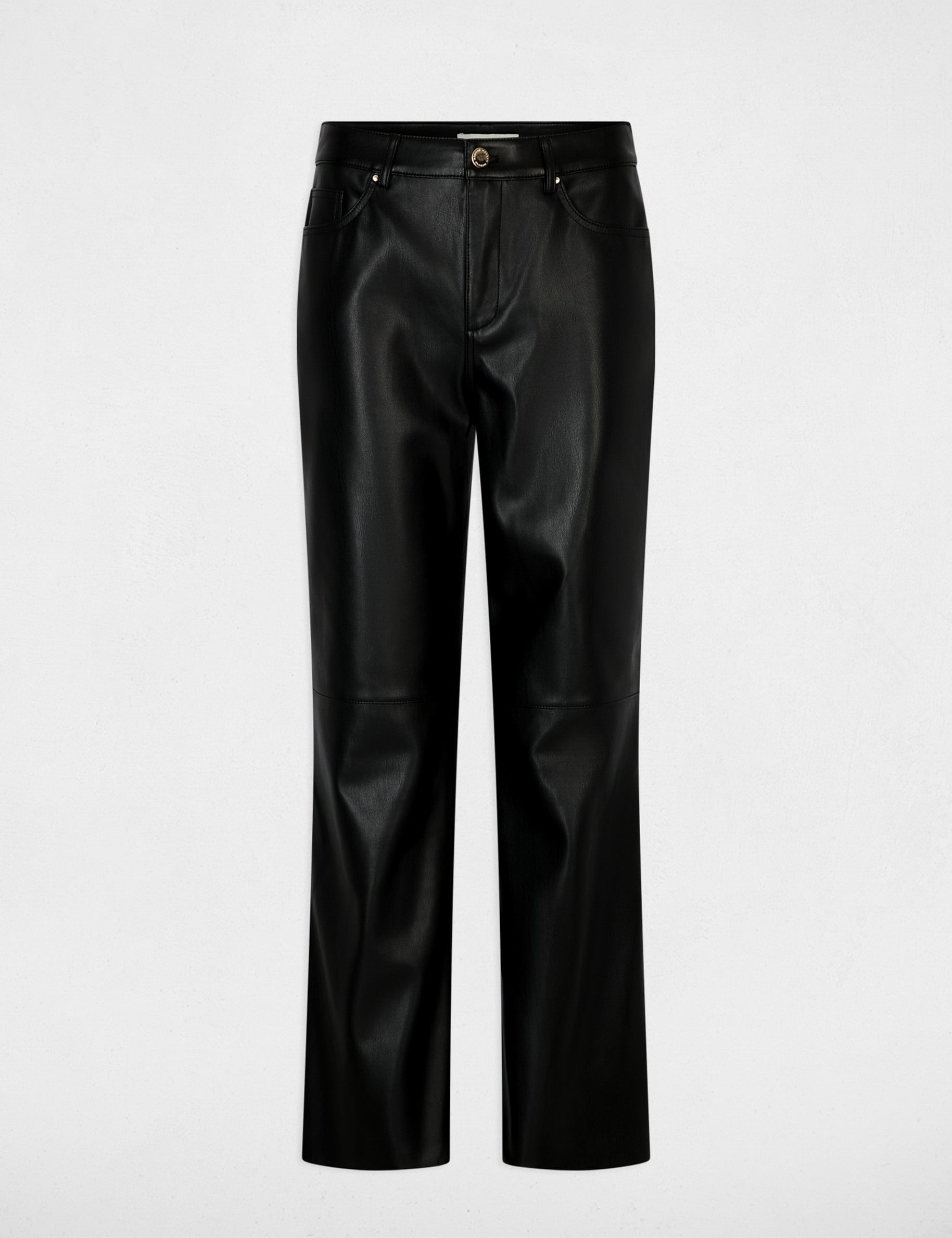 Pantalon bootcut similicuir noir femme