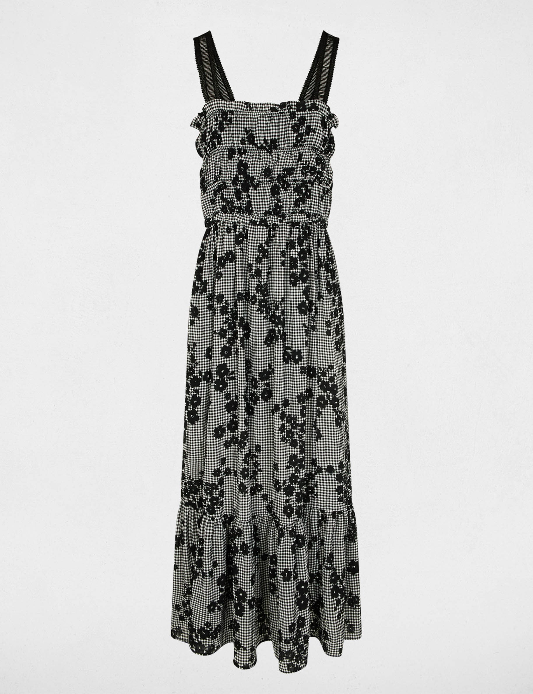 Robe longue bretelles fines multicolore femme