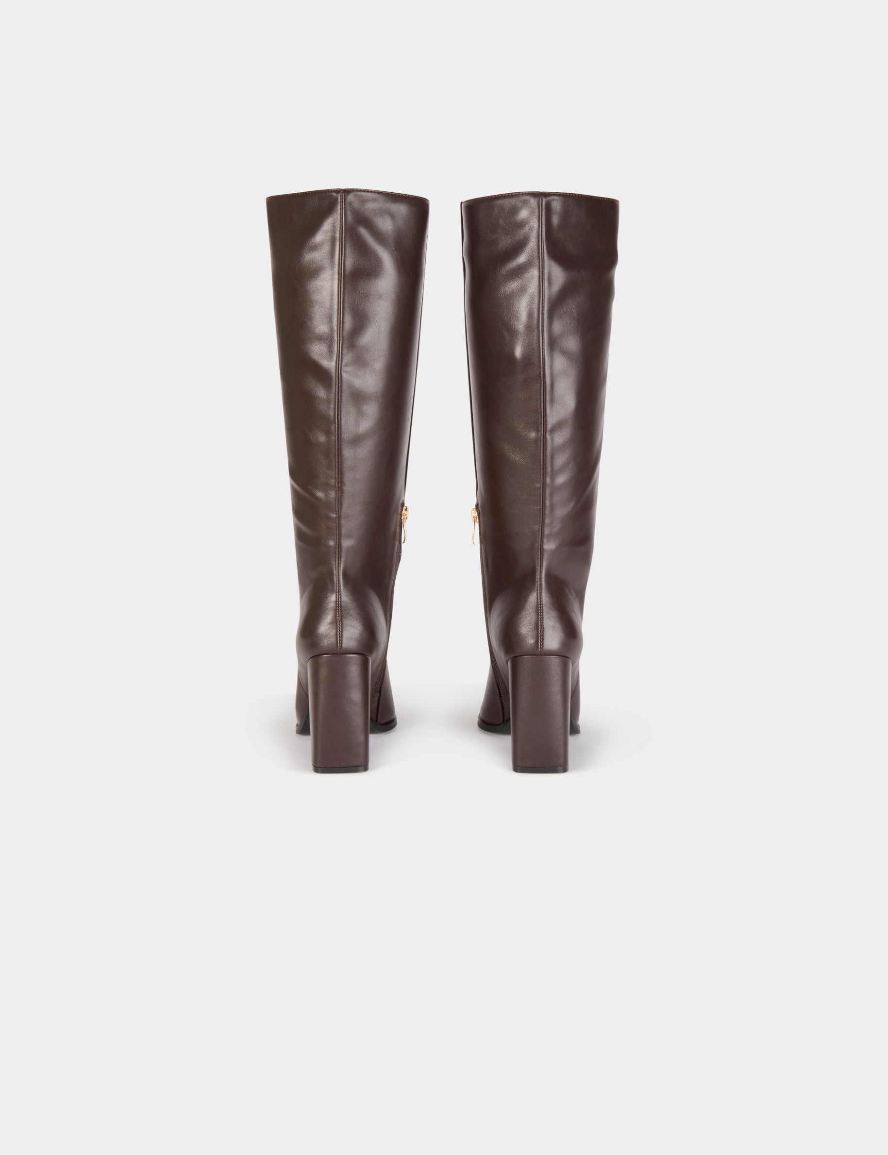 Bottes &agrave; talons et bouts pointus marron fonc&eacute; femme