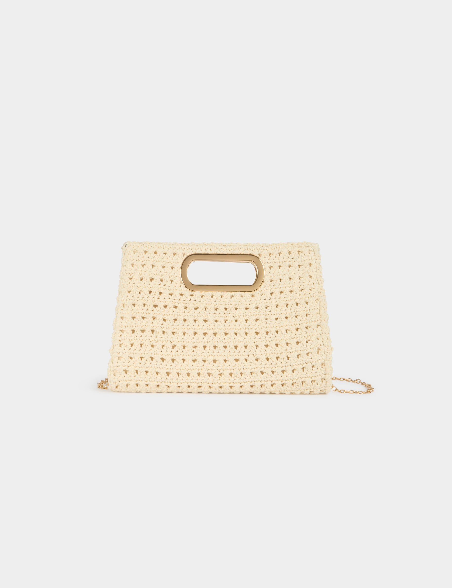 Pochette tricot ivoire femme