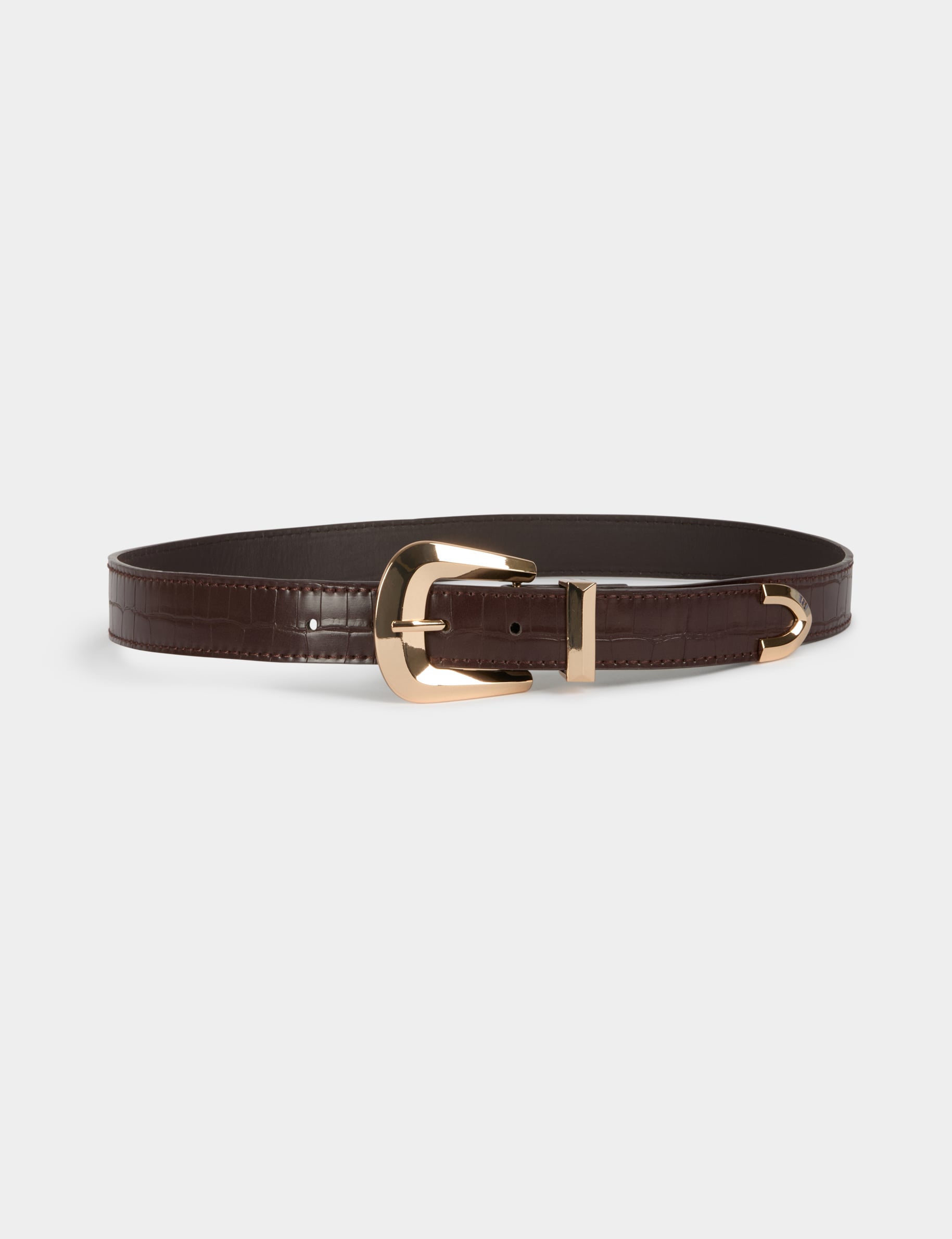 Ceinture croco bordeaux femme