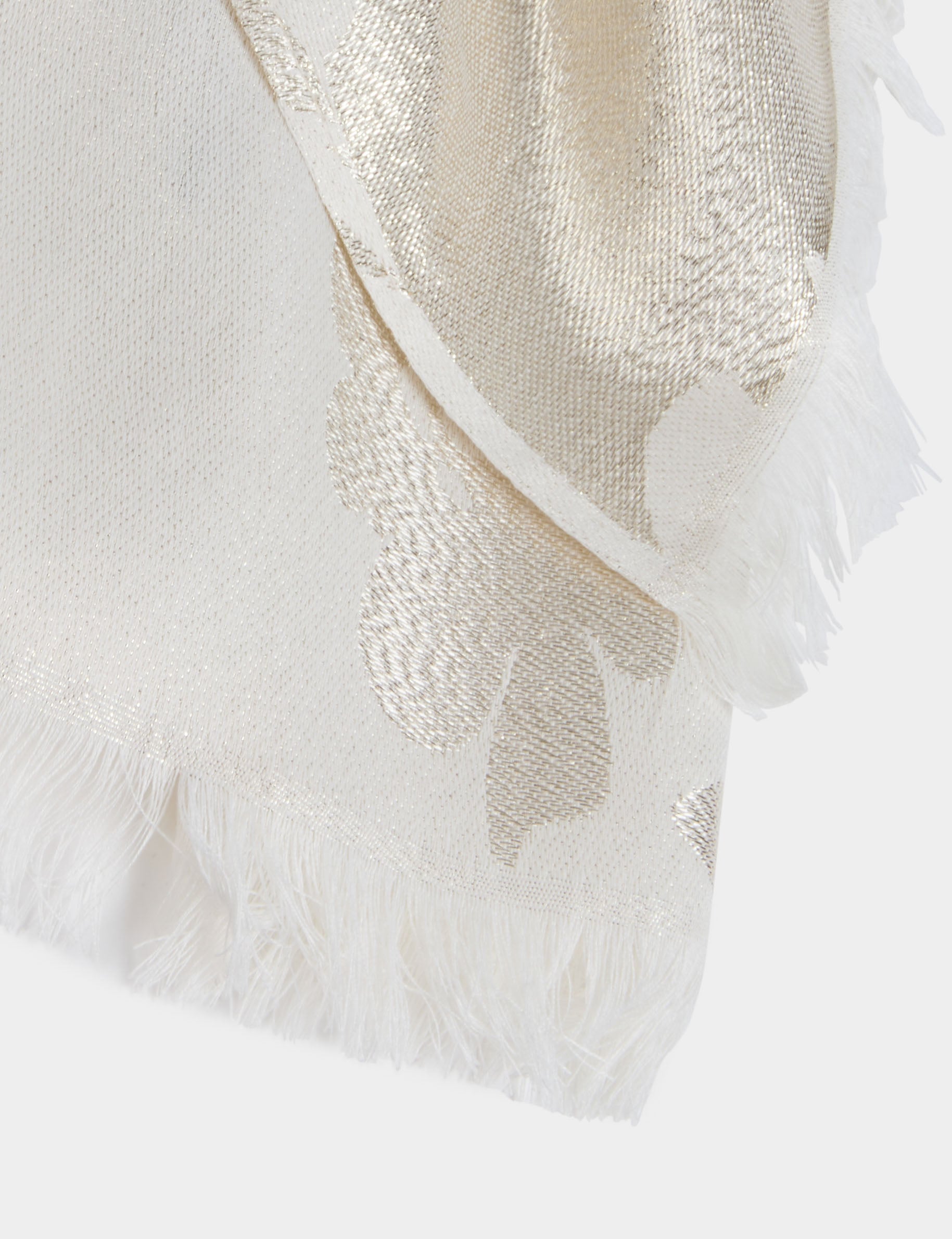 Foulard fils m&eacute;tallis&eacute;s ivoire femme