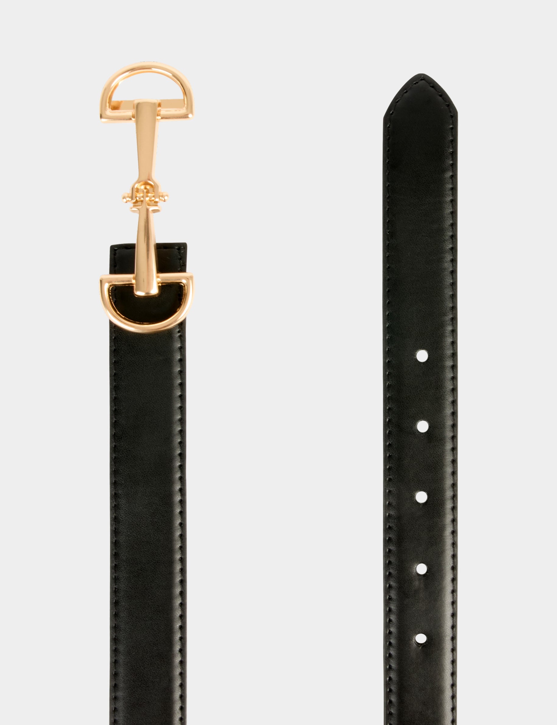 Ceinture fine similicuir noir femme