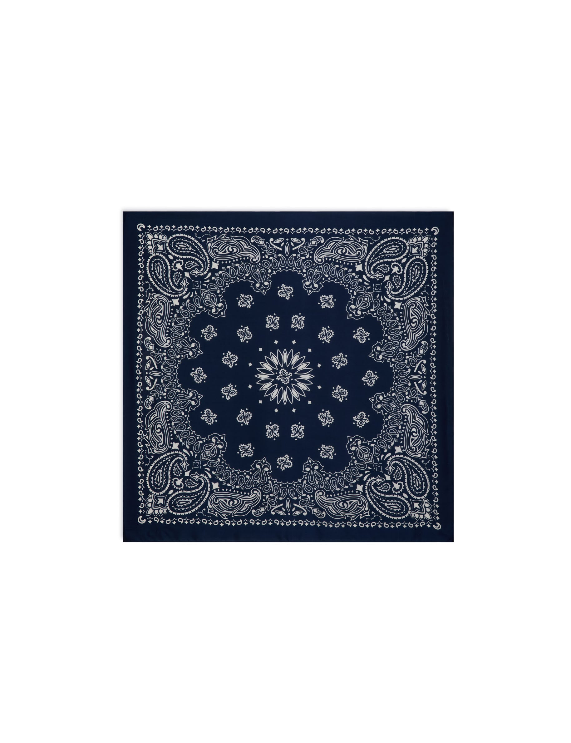 Foulard satin&eacute; bleu marine femme