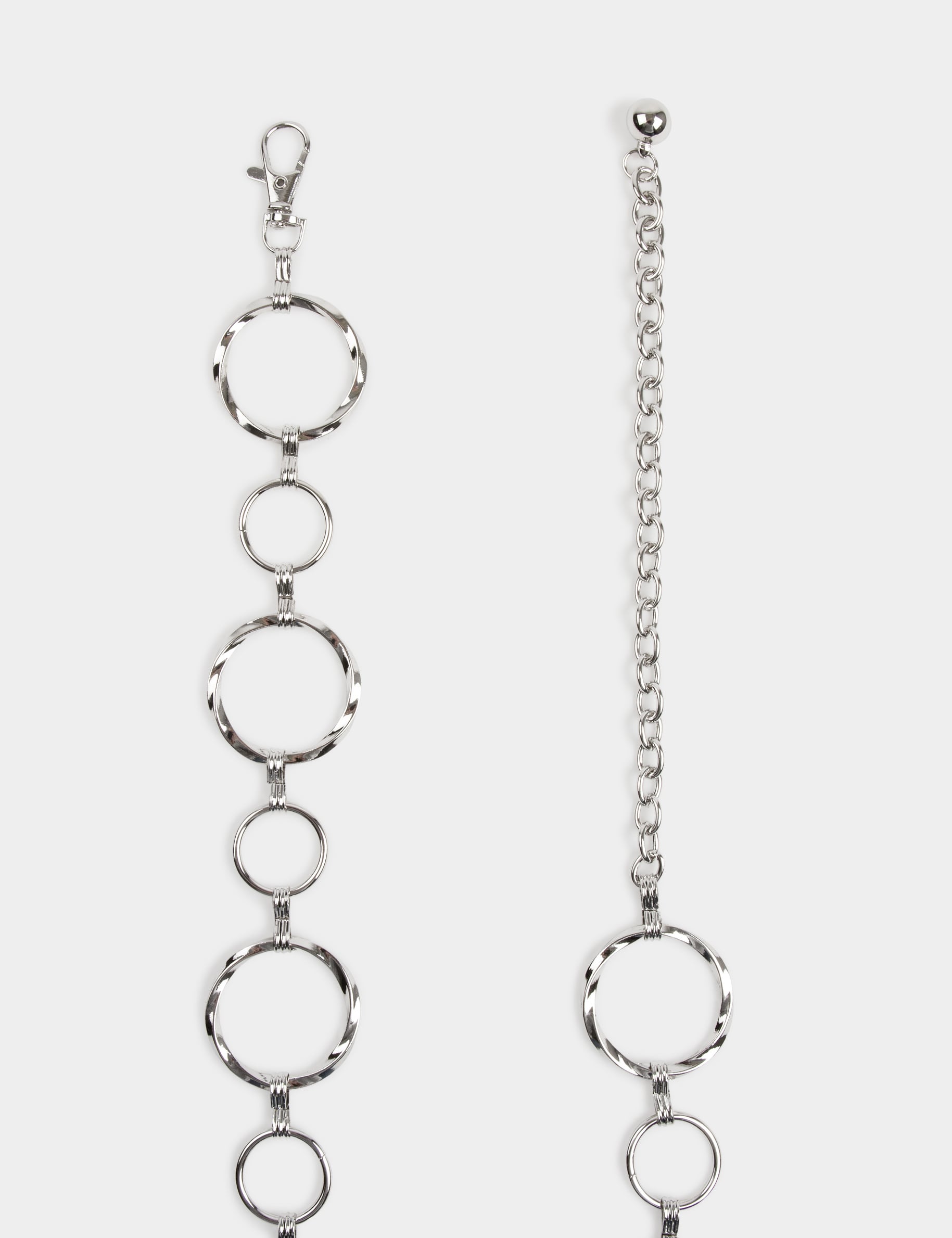 Ceinture anneaux en m&eacute;tal couleur argent femme