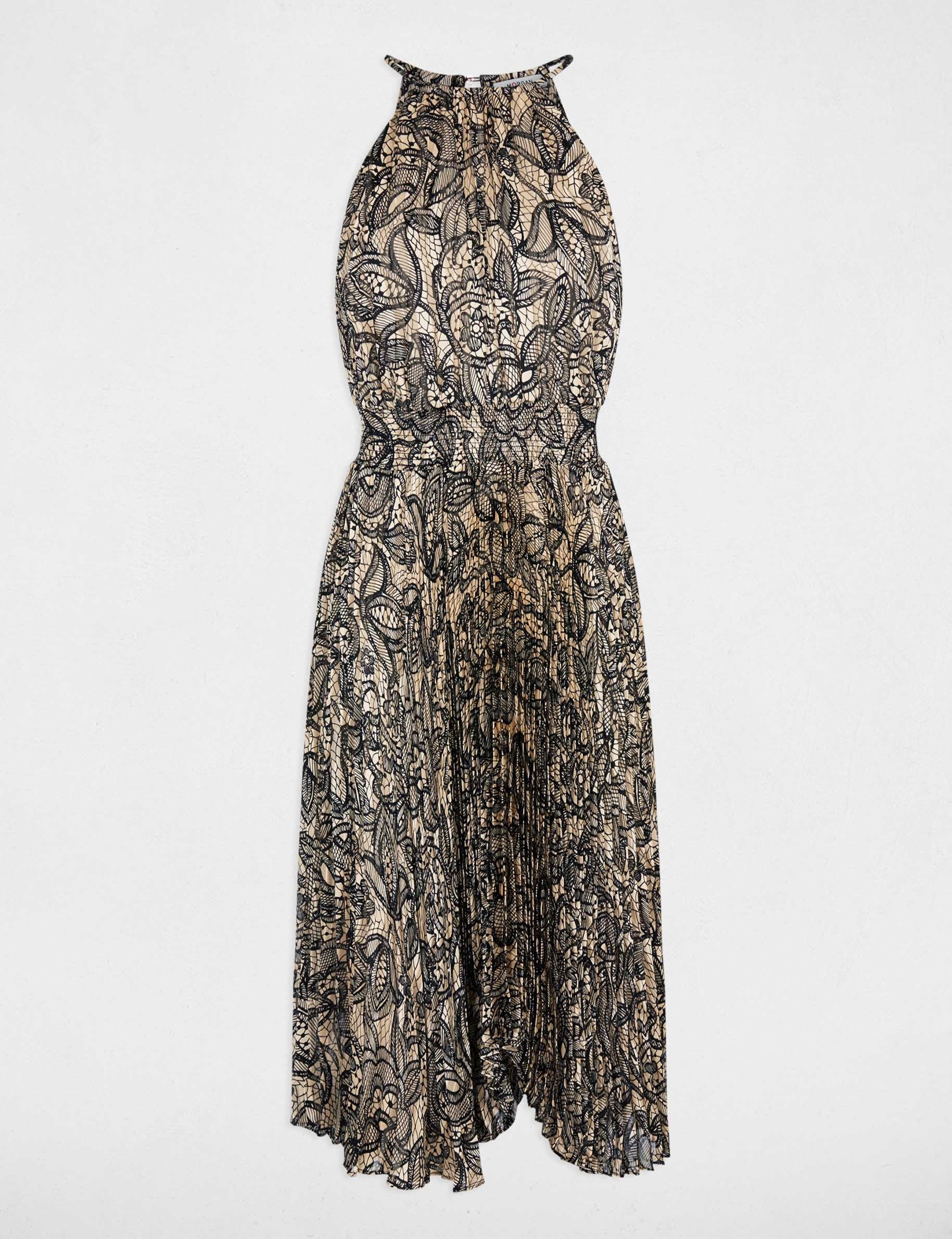 Robe sans manches pliss&eacute;e multicolore femme